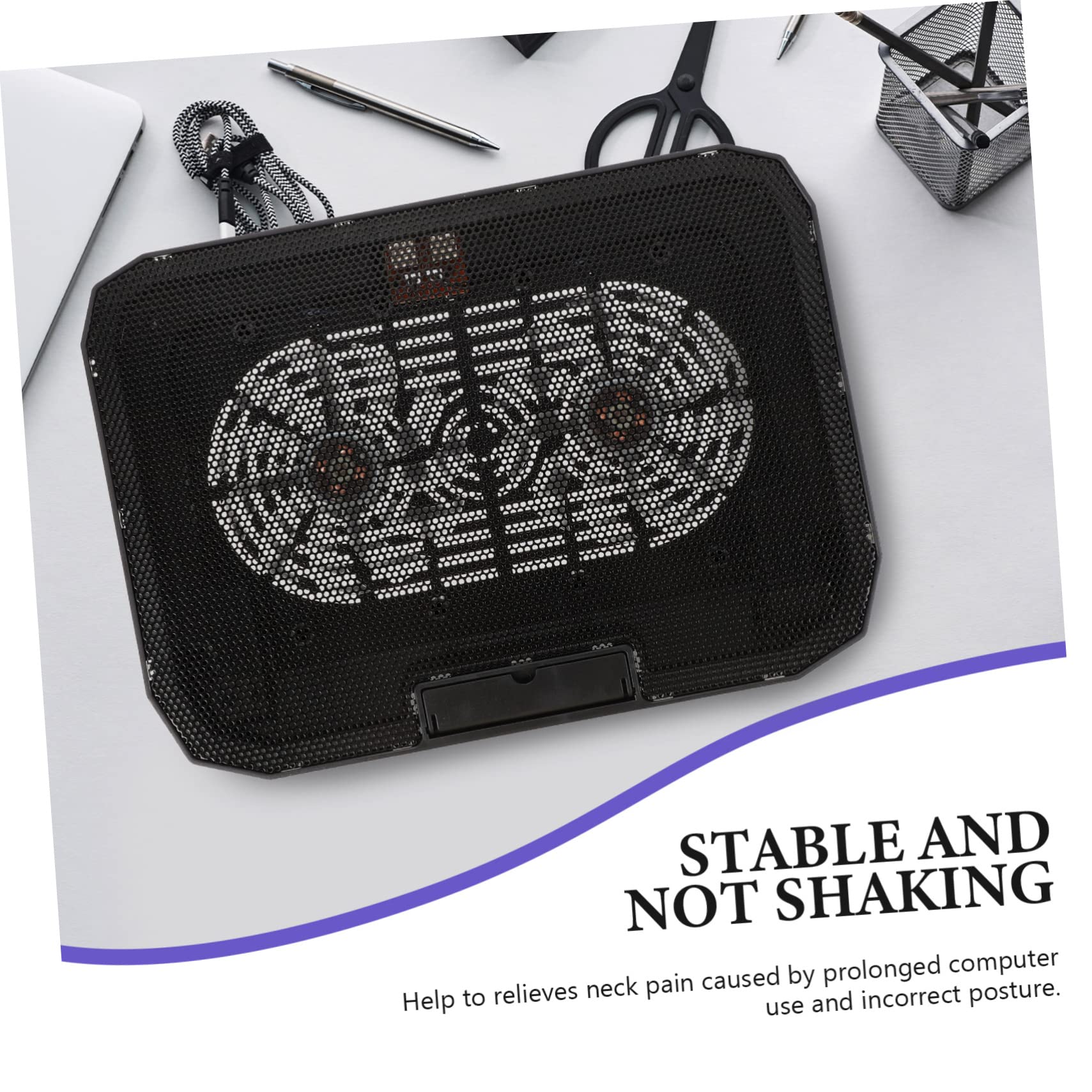 SHINEOFI Base De Refrigeración para Portátil Disipador De Profesional Soporte para Portátiles Ventilador Silencioso para Gaming o Trabajo