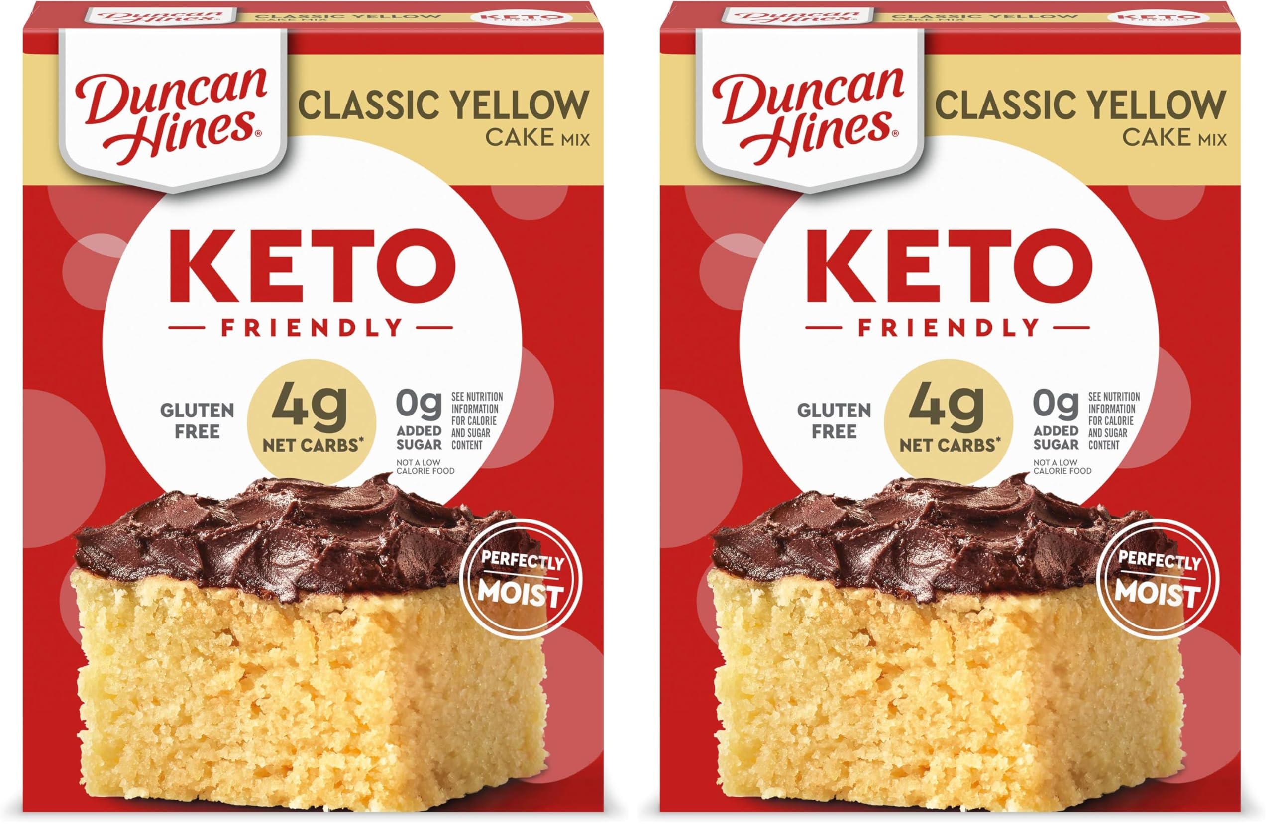 Duncan Hines Keto Friendly Classic Yellow Cake Mix, Gluten Free, Zero Sugar Added, 10.6 oz .. (Pack of 2)