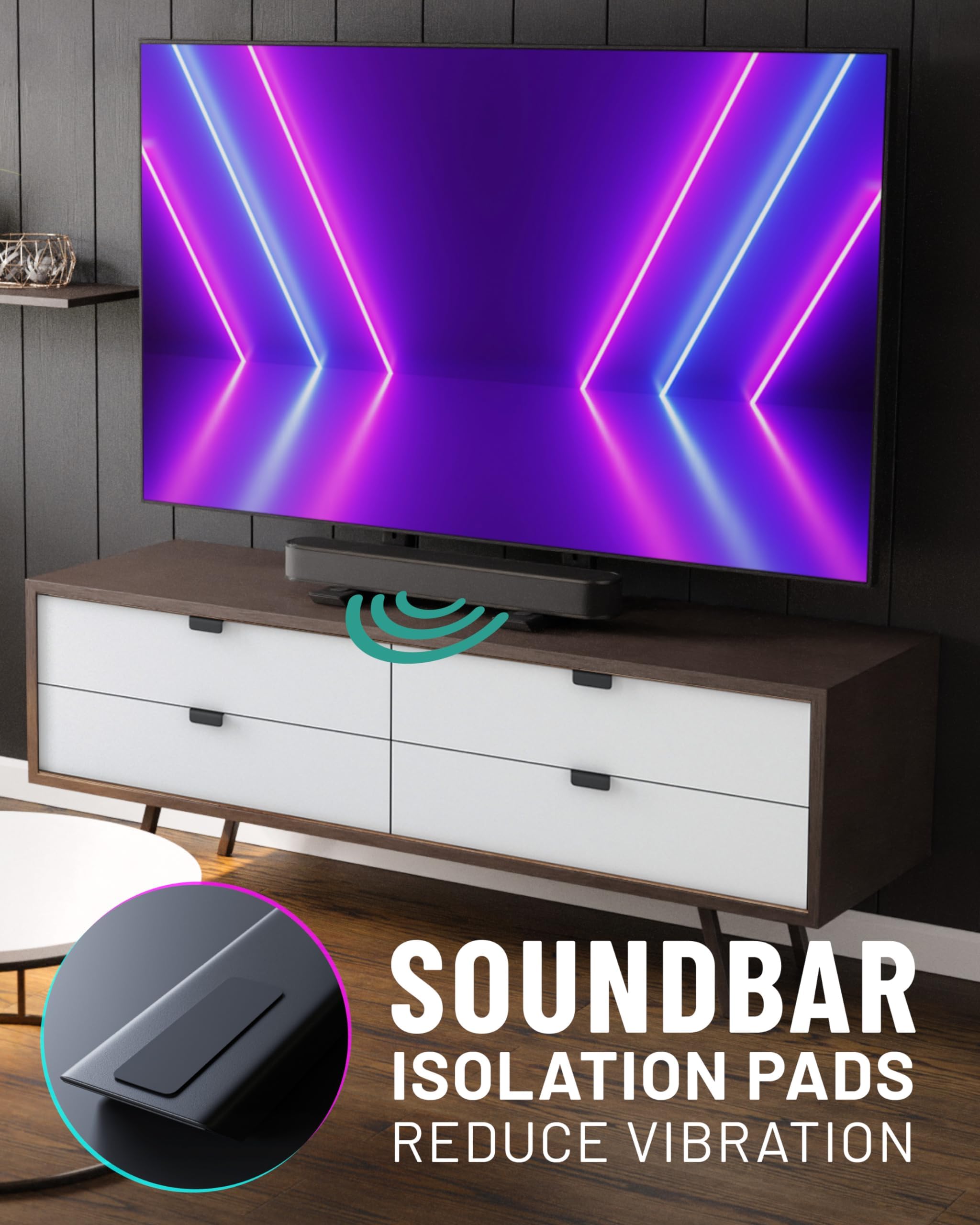 ECHOGEAR Universal TV Stand for 49-77” TVs up to 100lbs, Adjustable Height — Amazon image 6