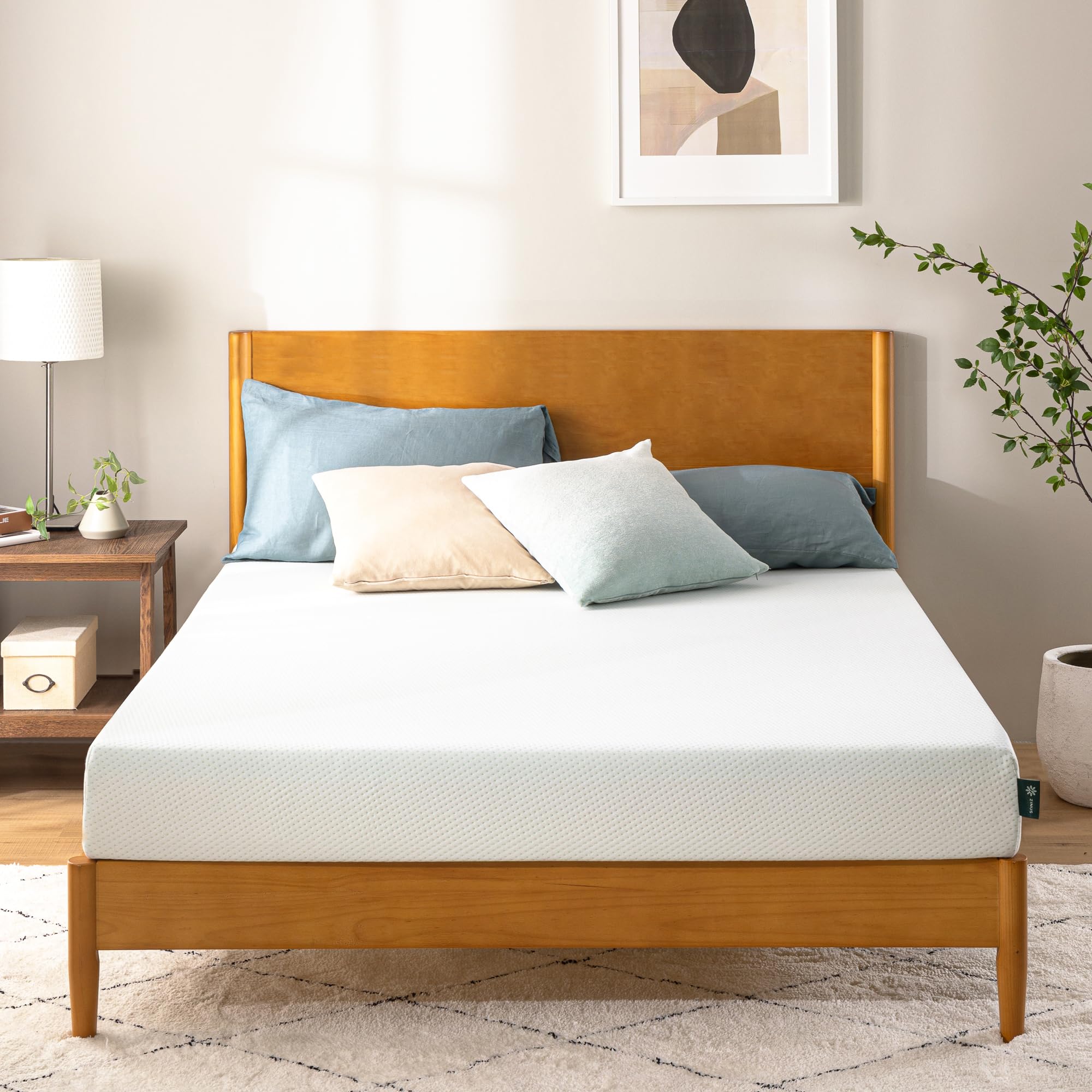 Matelas Mémoire De Forme Zinus 140x190 Cm - 11 Cm D'épaisseur, Soutien 5 Zones, Fermeté Moyenne - Parfait Pour Un Sommeil Réparateur !