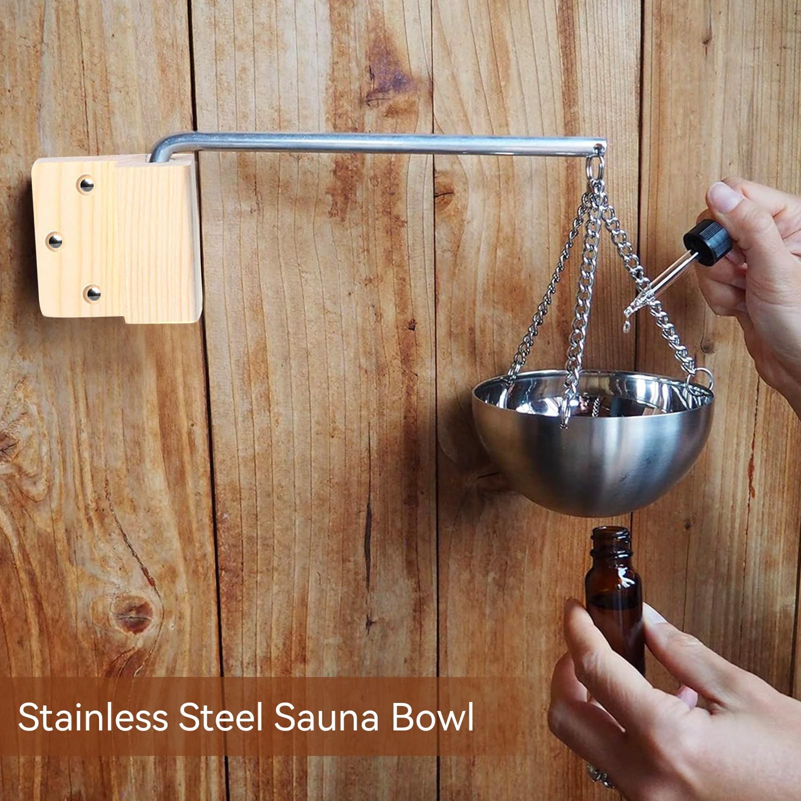 HERCHR Bol de Sauna en Acier Inoxydable, Tasse à Huile pour Accessoires de Sauna