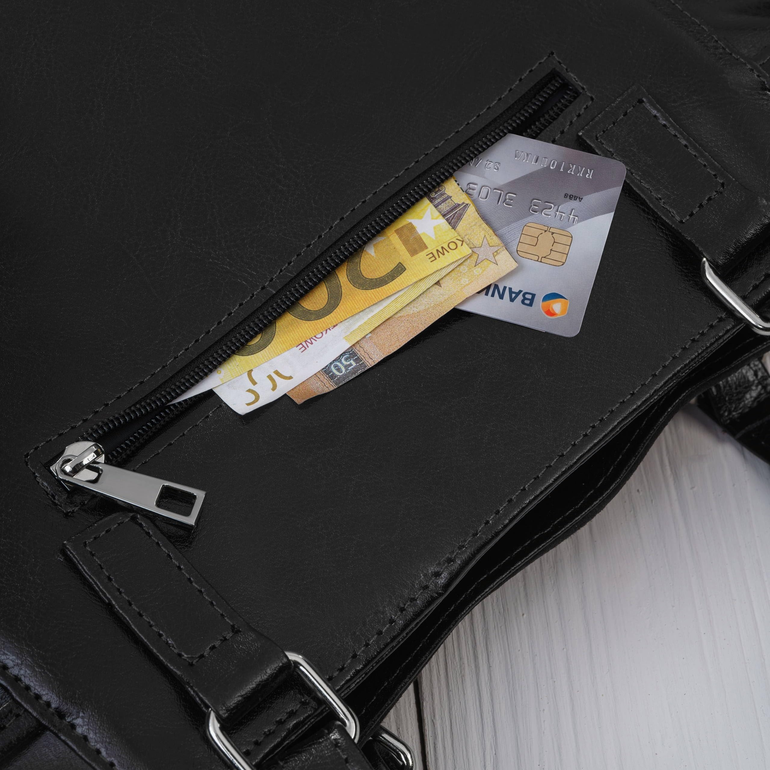 Torebka damska na ramię skórzana klasyczna czarna zamszowa shopperka Z-58-BLZM
