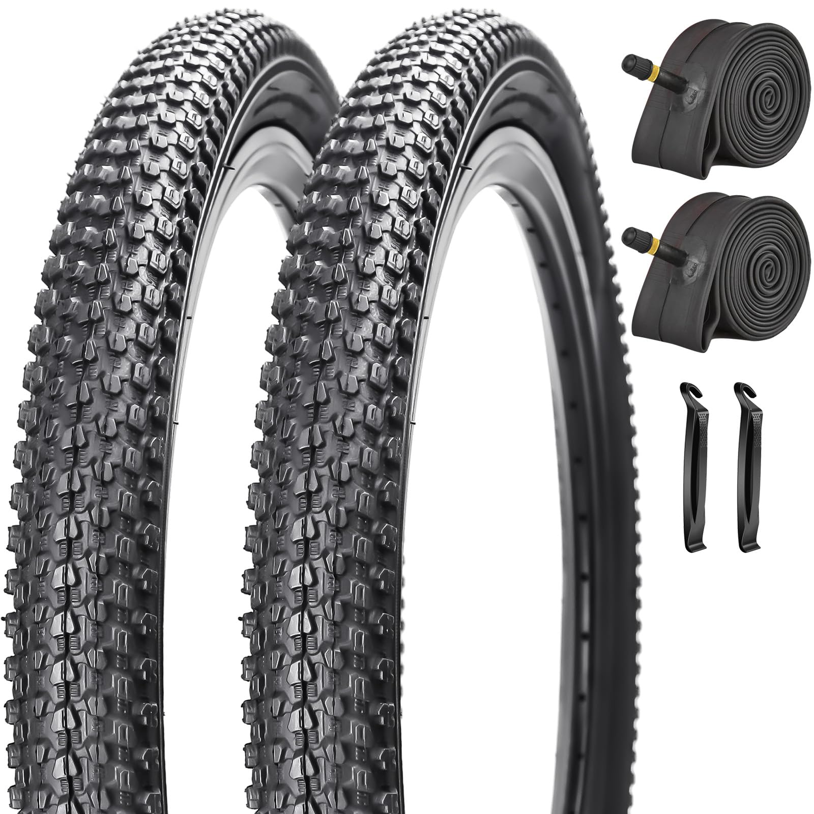2 Pack Kids Bike Tyres and Butyl Inner Tube Set 16x2.125/18x2.125/20x2.125 Foldable Children's Bicycle Tyre for MTB Road Bike BMX