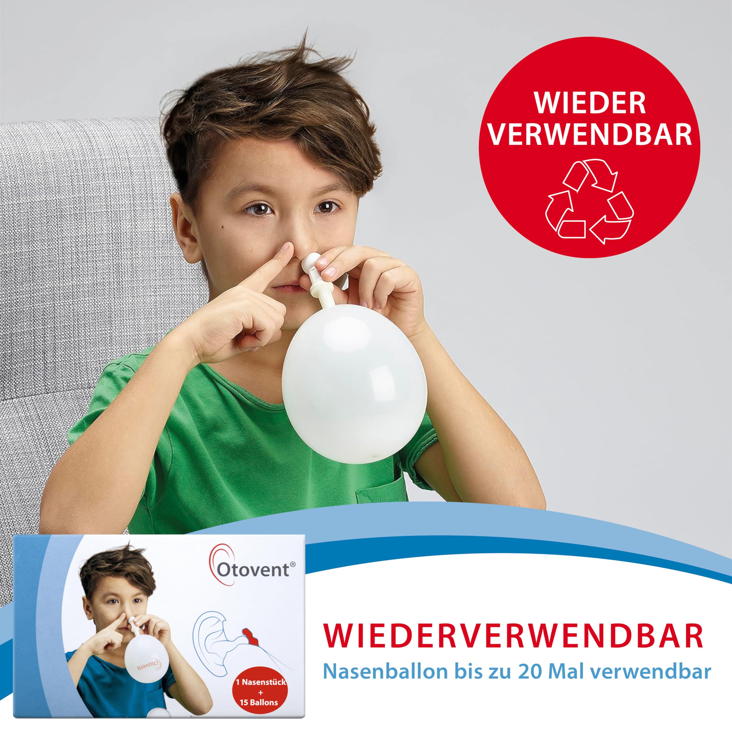 Otovent-System Kombipackung mit Nasenstück, Membranen und Einsatz, 1 pzas Paquete combinado