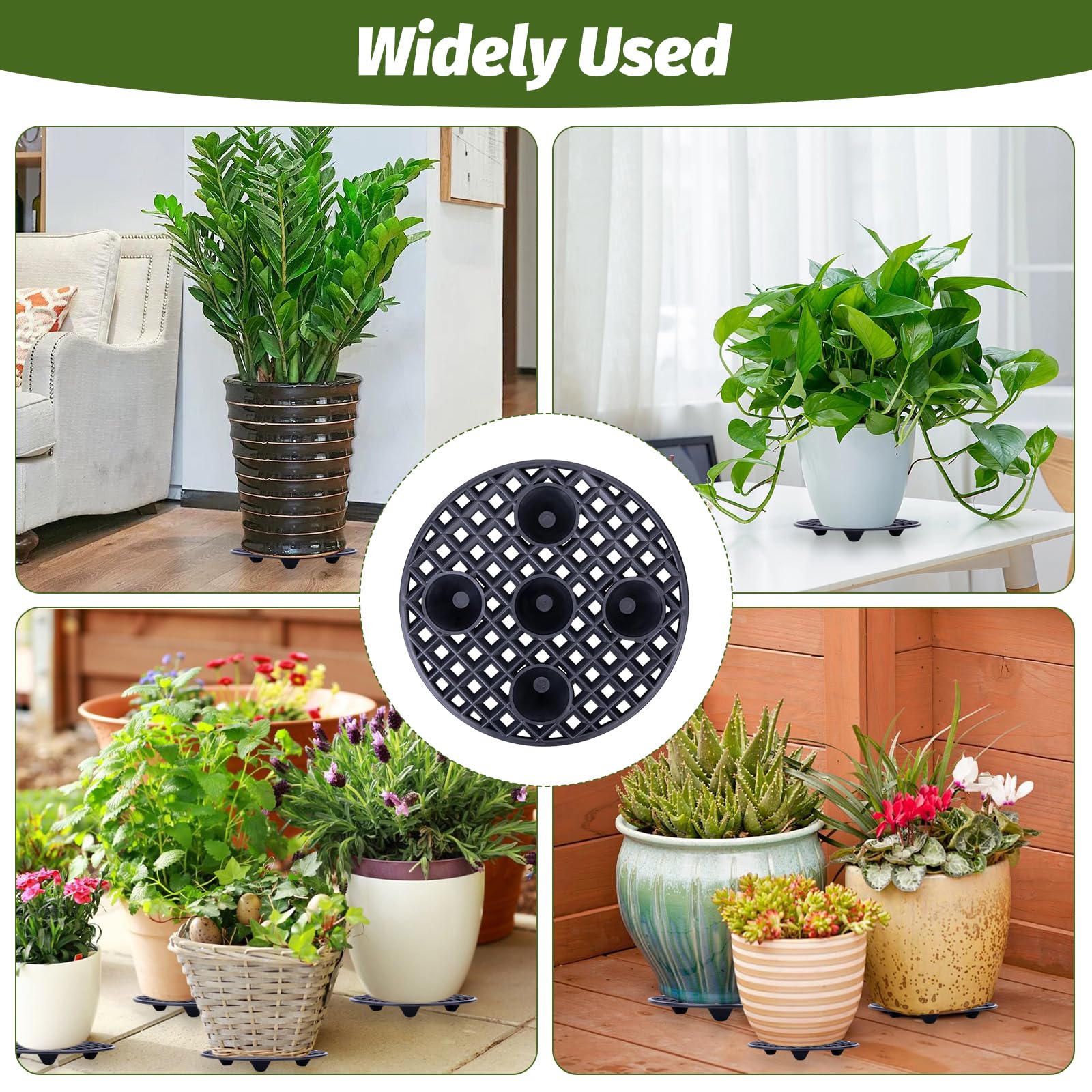 GAESHOW Lot de 6 Élévateurs Pot Fleurs Maille Pad, Pots de Fleurs en Maille, Grille pour bonsaï, Soucoupe en Plastique pour l'intérieur et l'extérieur, Grille de Drainage (20cm)