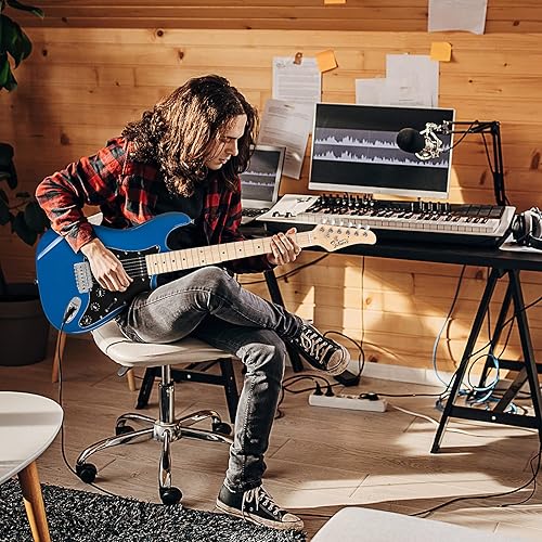 Vista 39 de GLARRY - Guitarra eléctrica de tamaño completo para zurdos de 39 pulgadas, para principiantes amantes de la música, con amplificador de 20 W y Verde