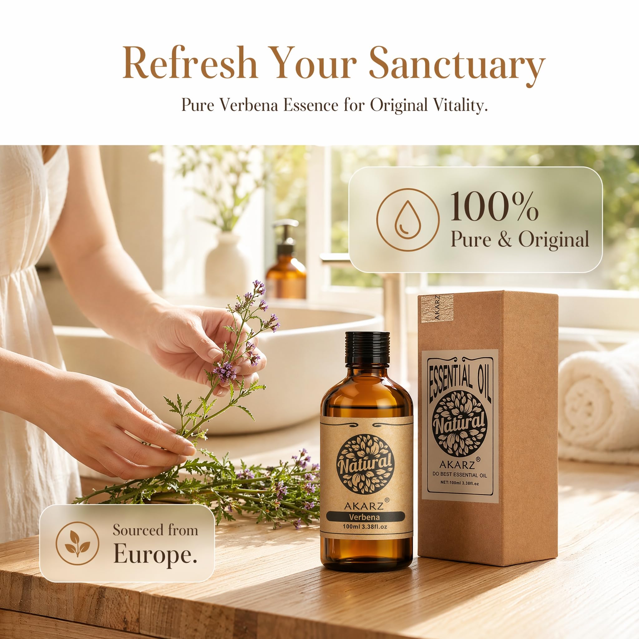 AKARZ 100ml Olejek esencjny z Weroniki - Naturalny olejek aromatyczny do dyfuzorów, lamp aromatycznych i aromatów pomieszczeń