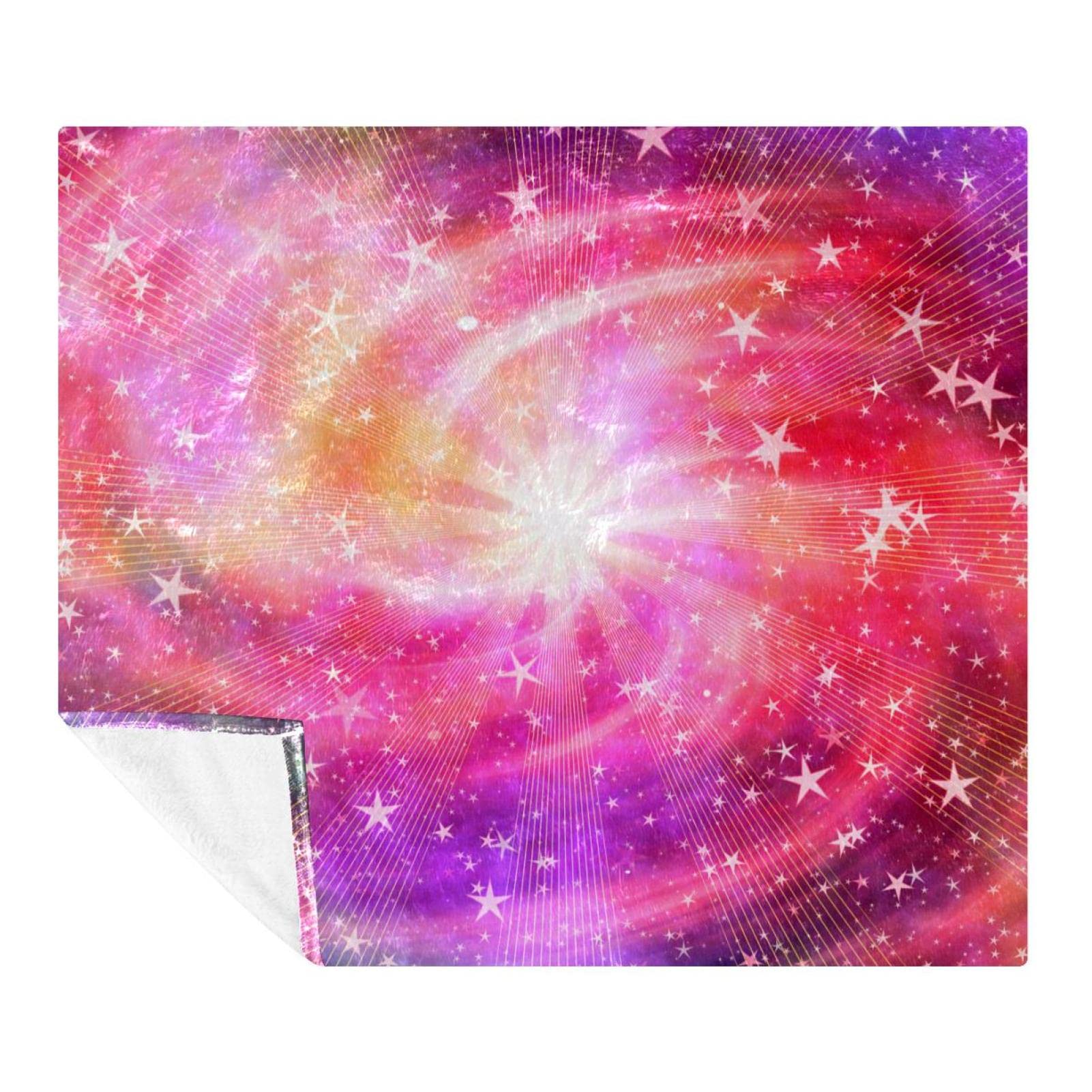 Couverture polaire literie chambre et salon plaid espace rose galaxie