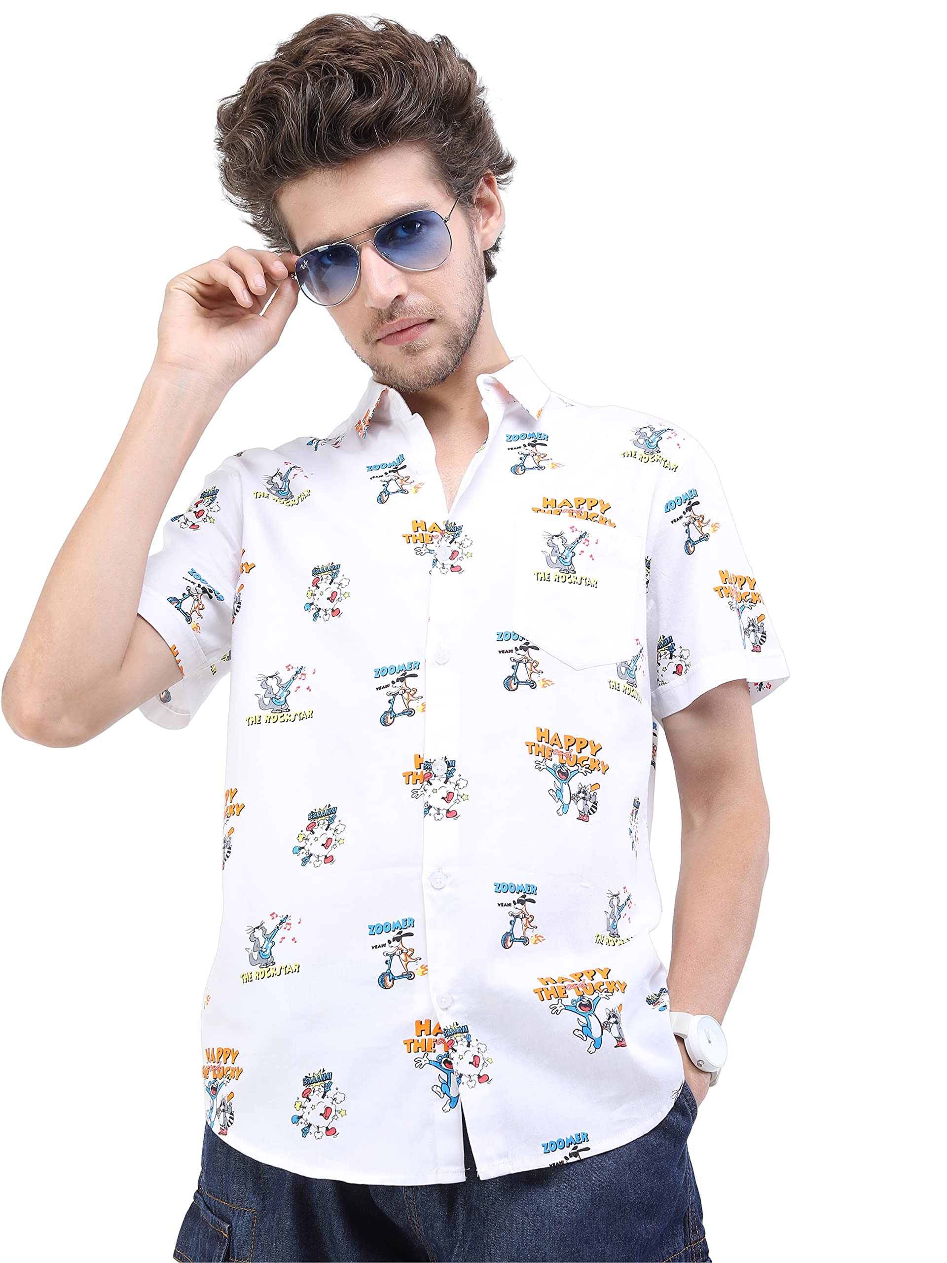 Ketch Mens White Slim Fit Shirt in white