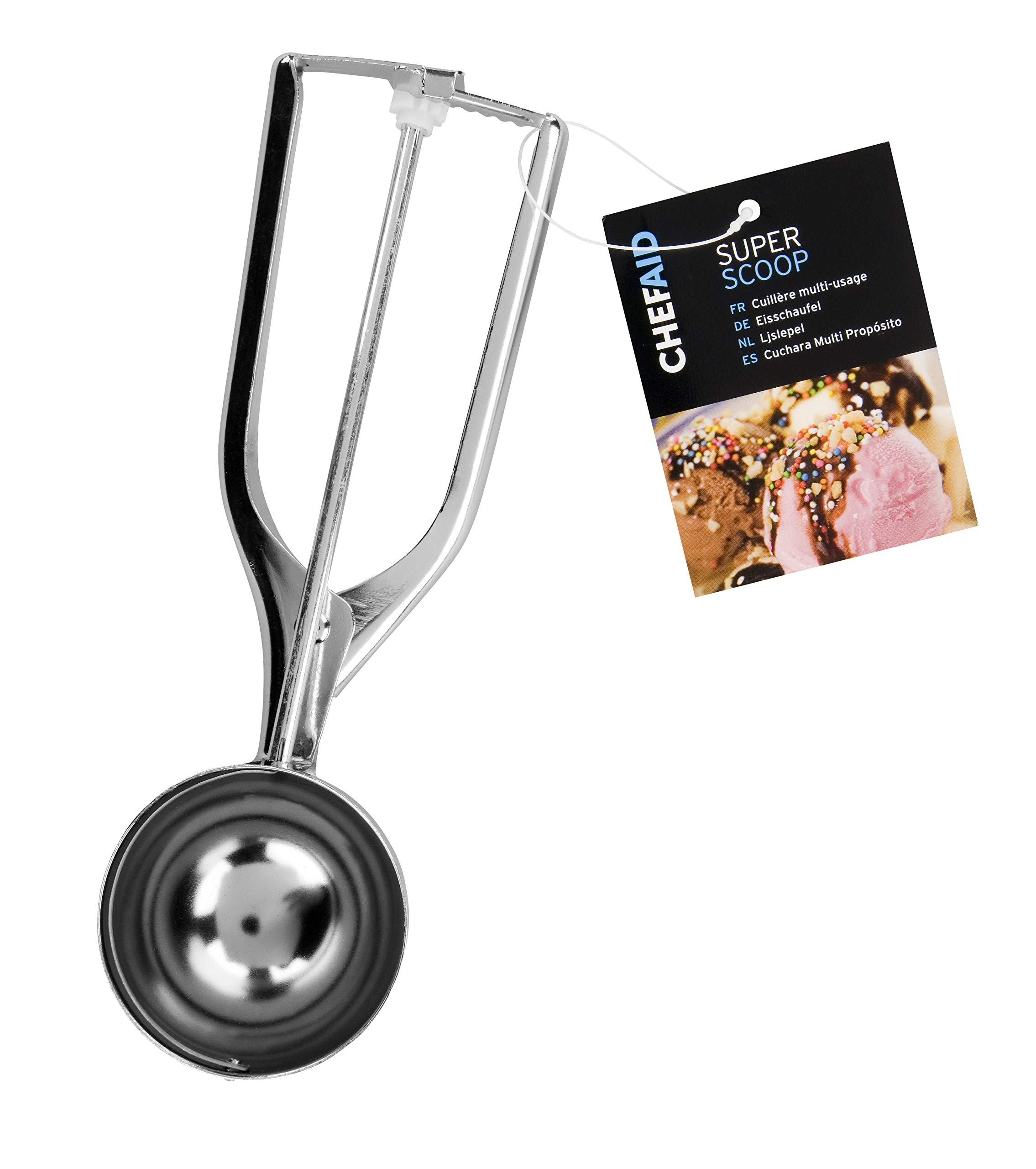 Traditional Style Food Scoop, Trigger Design for Easy Release and Ideal for Ice Cream and Mashed Potato, Also Great for Measuring Cookie Dough