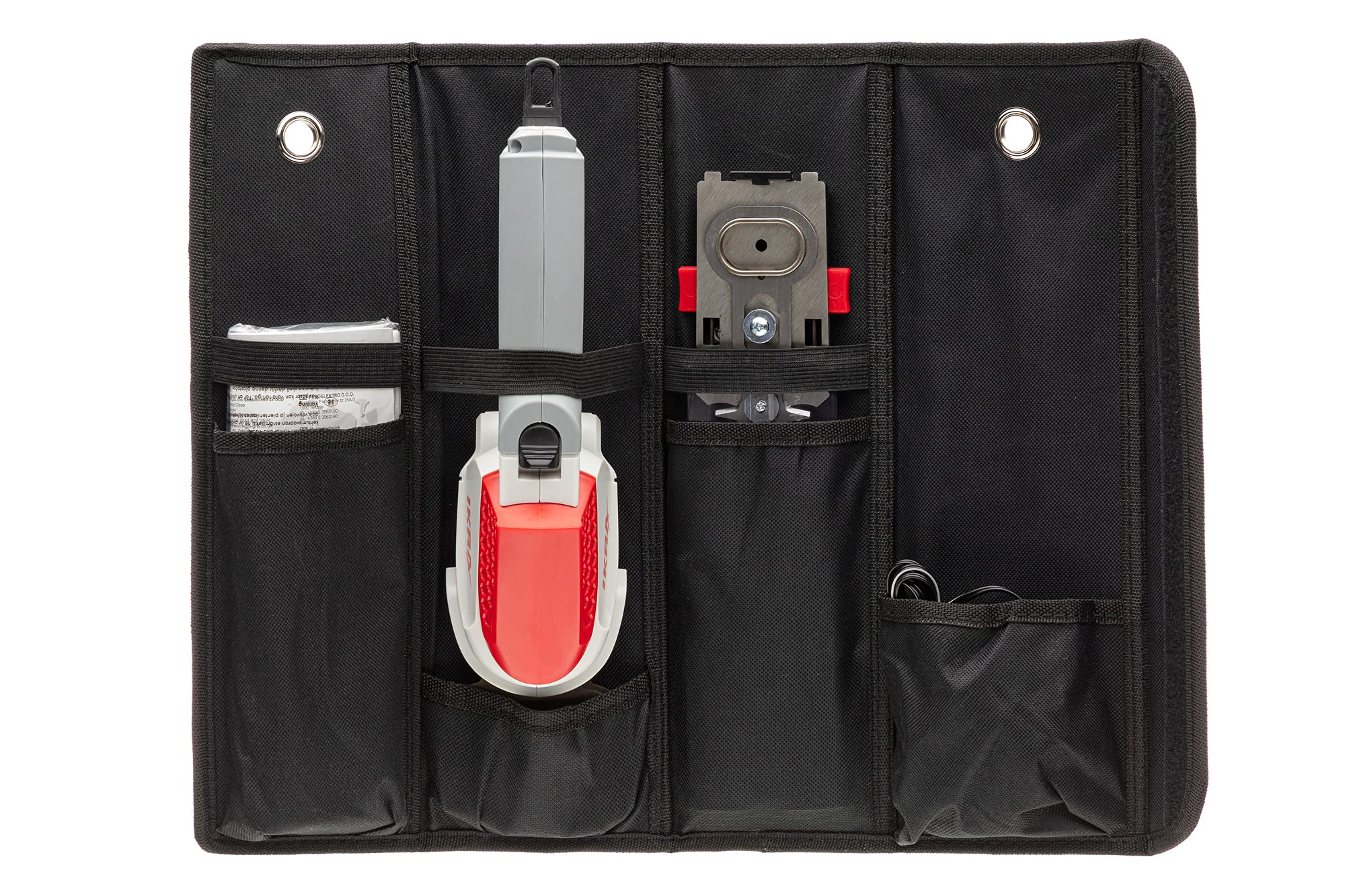 IKRA Akku Grasschere Strauchschere 2in1 IGBS 1054 LI 7,2V Laufzeit max 175 Min inkl Akku Ladegerät & Tasche, Grau/ Rot