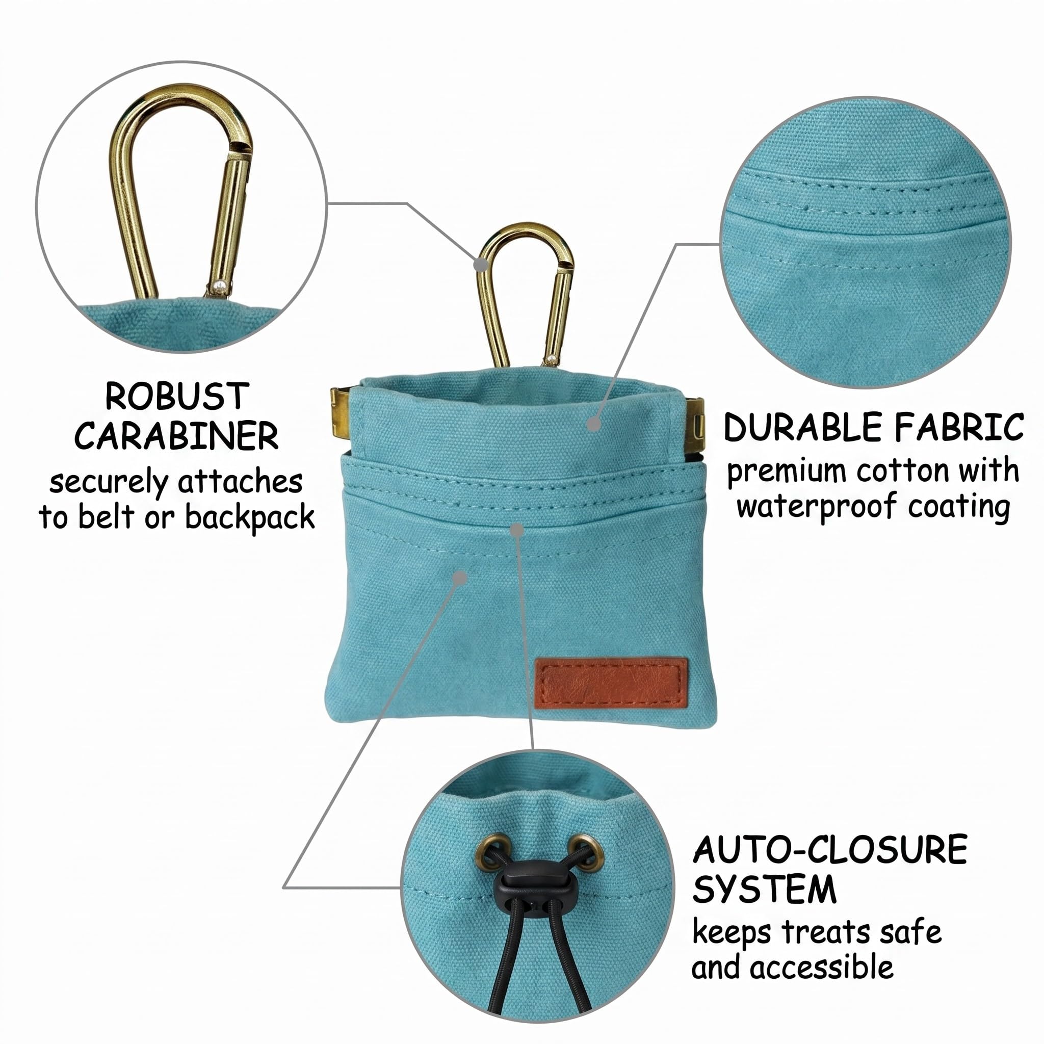 Porta Premietti per Cani,Mani Libere e Moschettone,Snack Porta Crocchette,Addestramento Cani Accessori,per Passeggiate,Agility e Sessioni di Allenamento