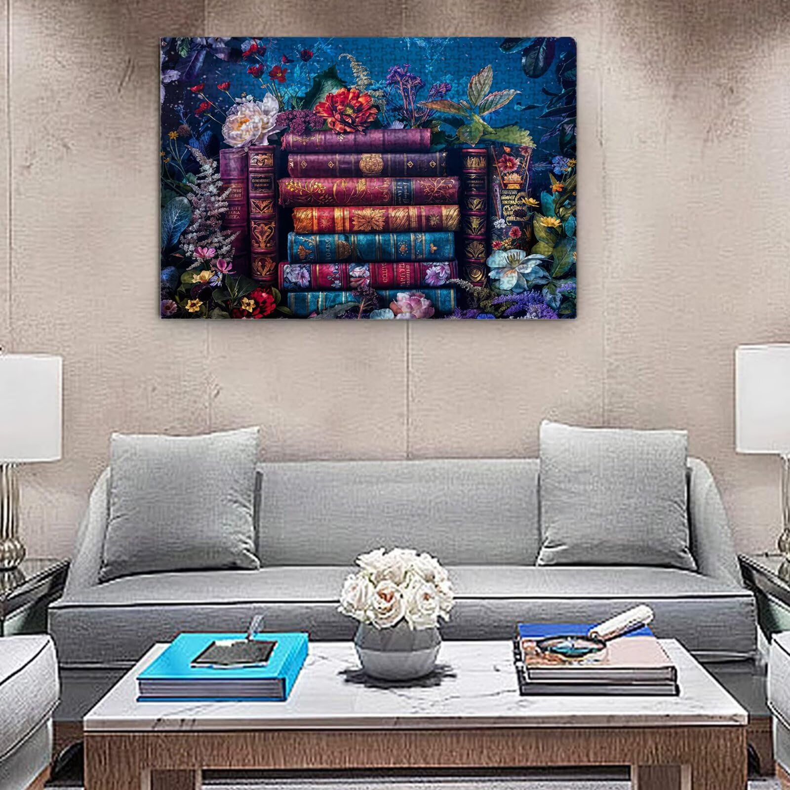 Jigsaw Puzzle, 1000 Pezzi Puzzle Classici, Libro Puzzle Rilassamento Intelligence, Mpossibile Difficile Puzzles impegnativo per adulti Puzzles per Gioco Familiare, Regalo per Amore Amico Fiore K0F-899