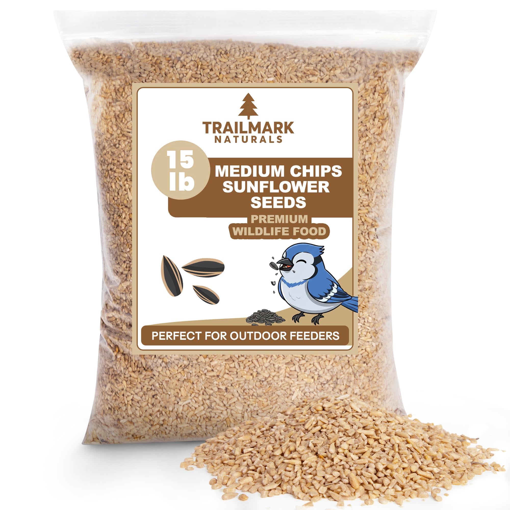 Amazon.com: Trailmark Naturals 15 LB Medium Sunflower Chips
