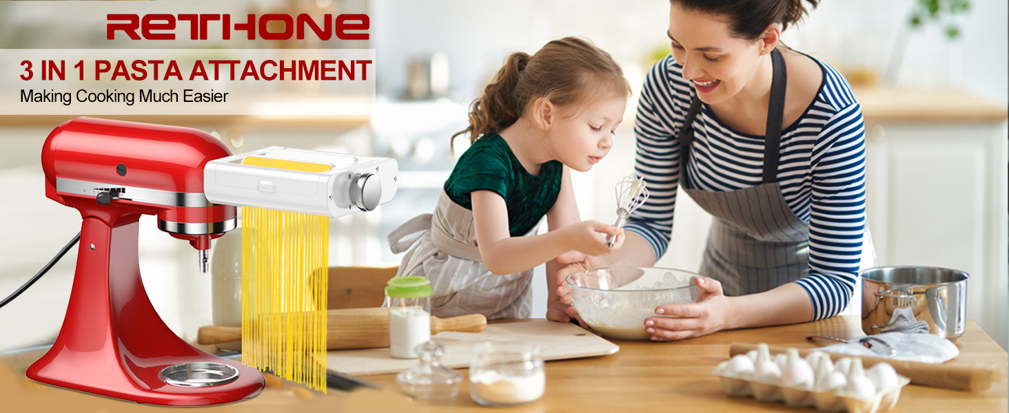 FOHERE 3 in 1 Pasta Zubehör für KitchenAid Standmixer
