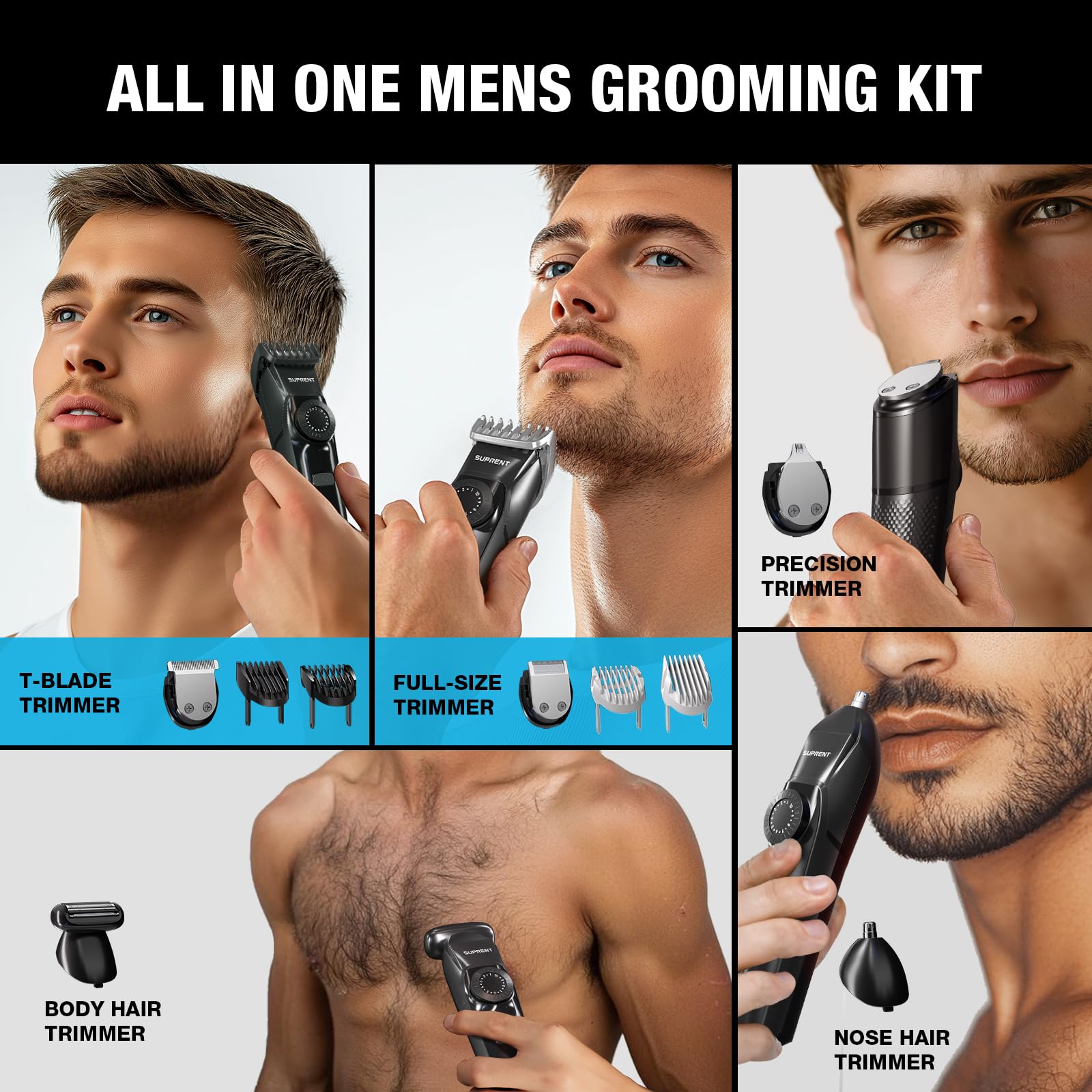 SUPRENT Haarschneidemaschine & Barttrimmer Set für Herren