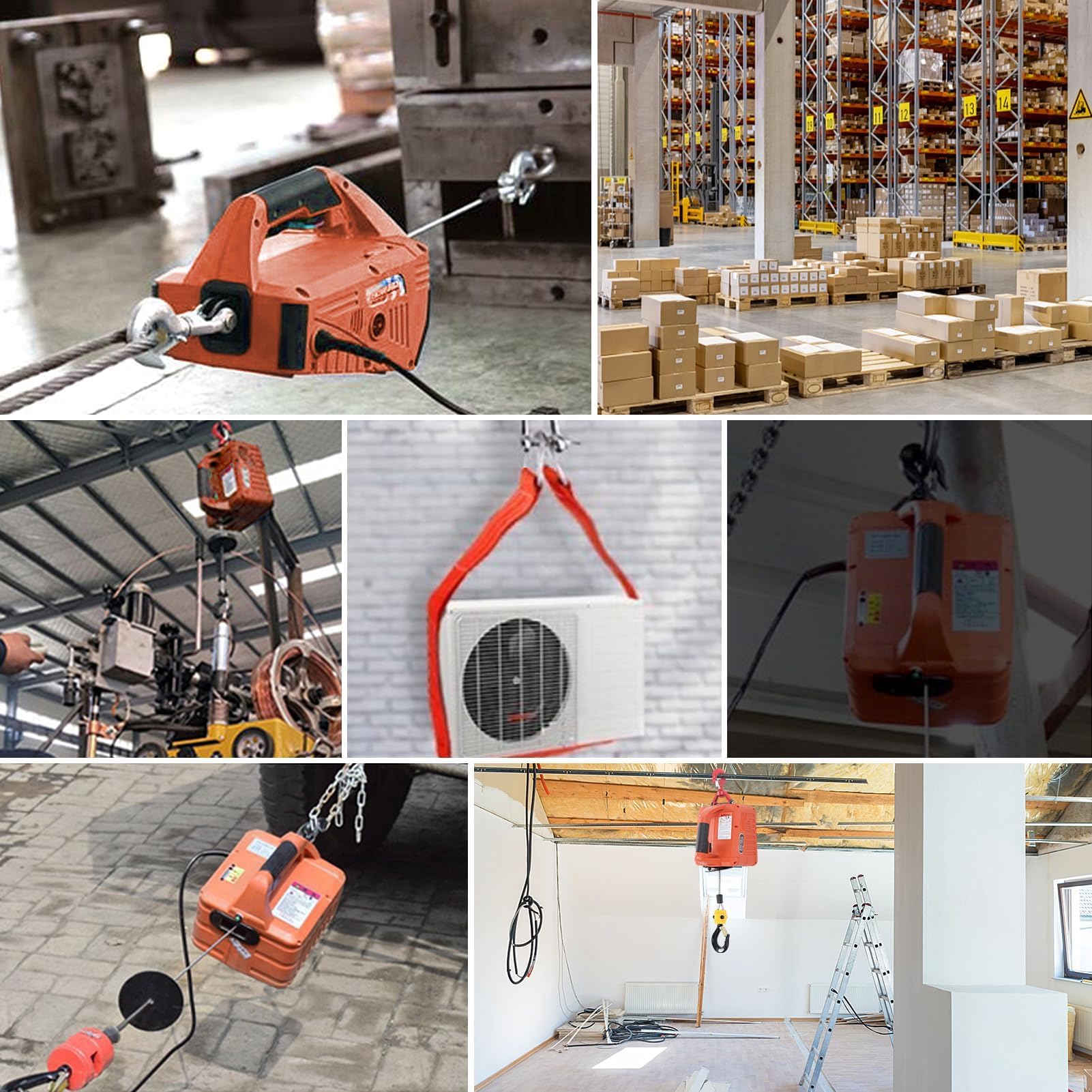 Elektrische Seilwinde, 500KG/1100lb Elektronischer Seilzug Hebezug | Winden Hebezeuge mit Drahtlose Fernbedienung Überlastungsschutz 7.6m/25ft Maximale Hubhöhe 1500W EU-Stecker