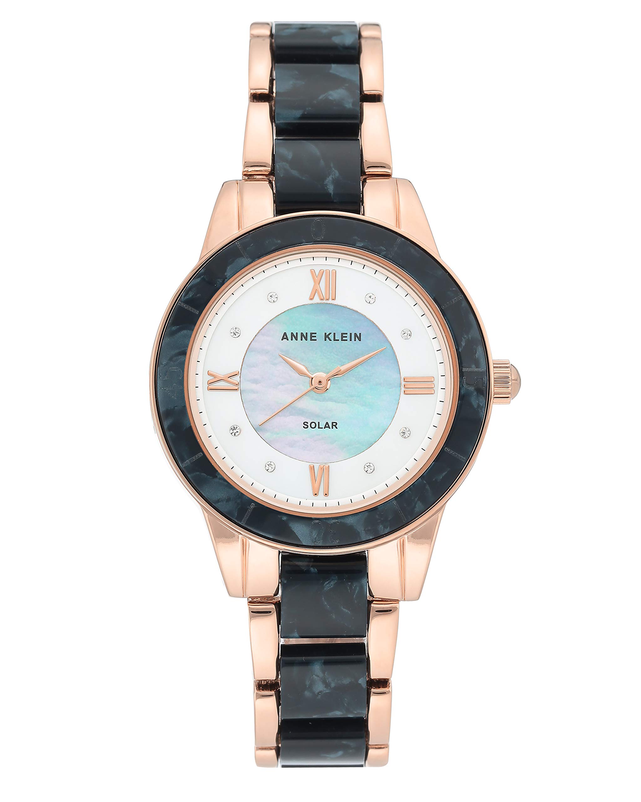 Anne Klein Considered Womens Rose Gold and Blue Bracelet Solar Powered Watch - AK3610RGNV/NCAK3610RGNV (B08B8SYF9B) Amazon Price History, Amazon Price Tracker