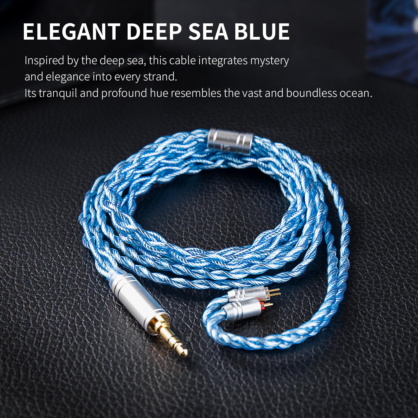 Yinyoo KBEAR Palm Thunder Câble d'écouteurs jack 3,5 mm MMCX 120 cm 4 fils Litz Coaxial plaqué argent OCC Hi-Fi pour moniteur intra-auriculaire Shure SE215/SE425, UE900, Sony IER-M9, FiiO FH3