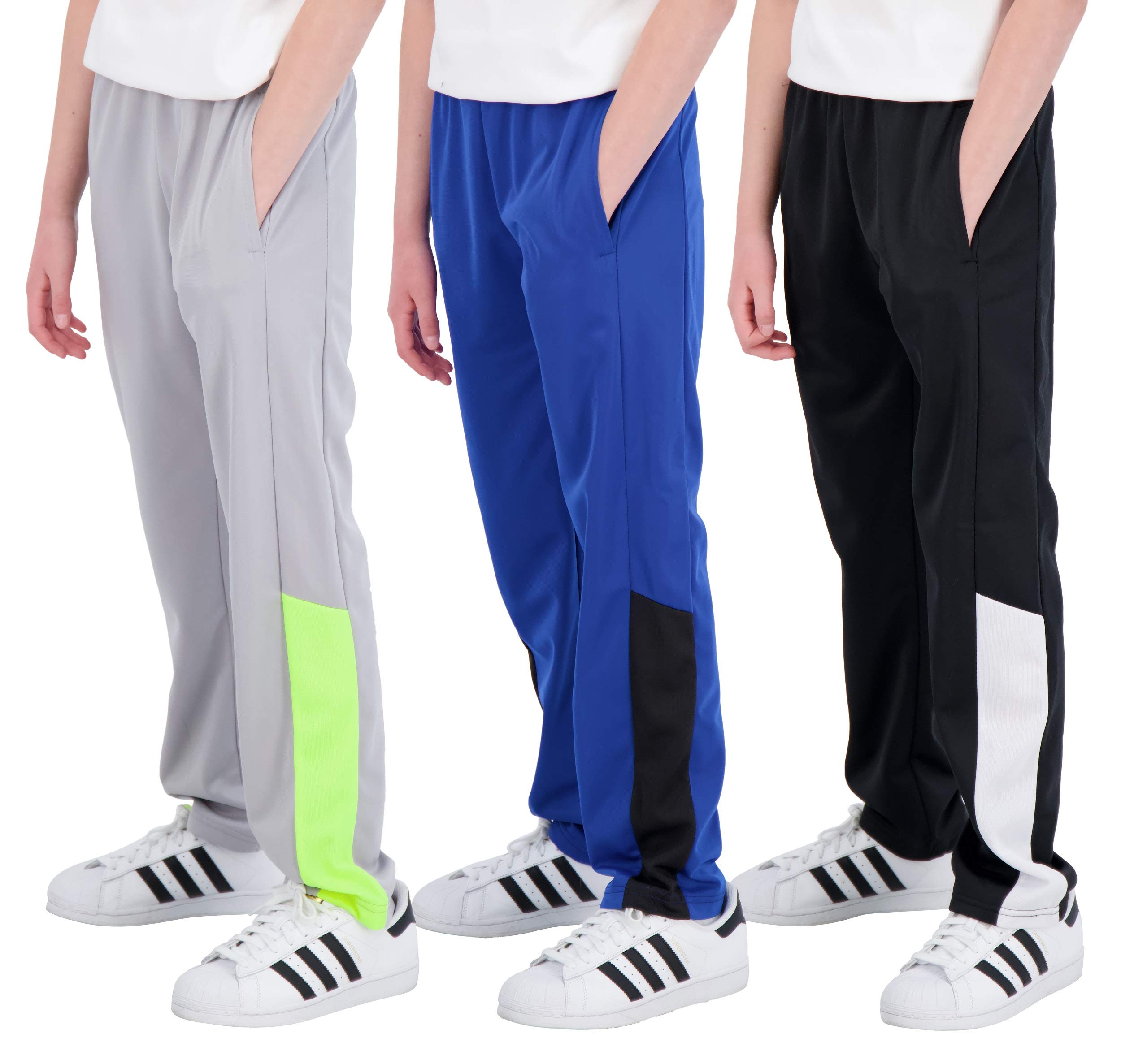 Real Essentials3 Pack: Boys' Tricot Open Bottom Fleece-Lined Sweatpants with Pockets