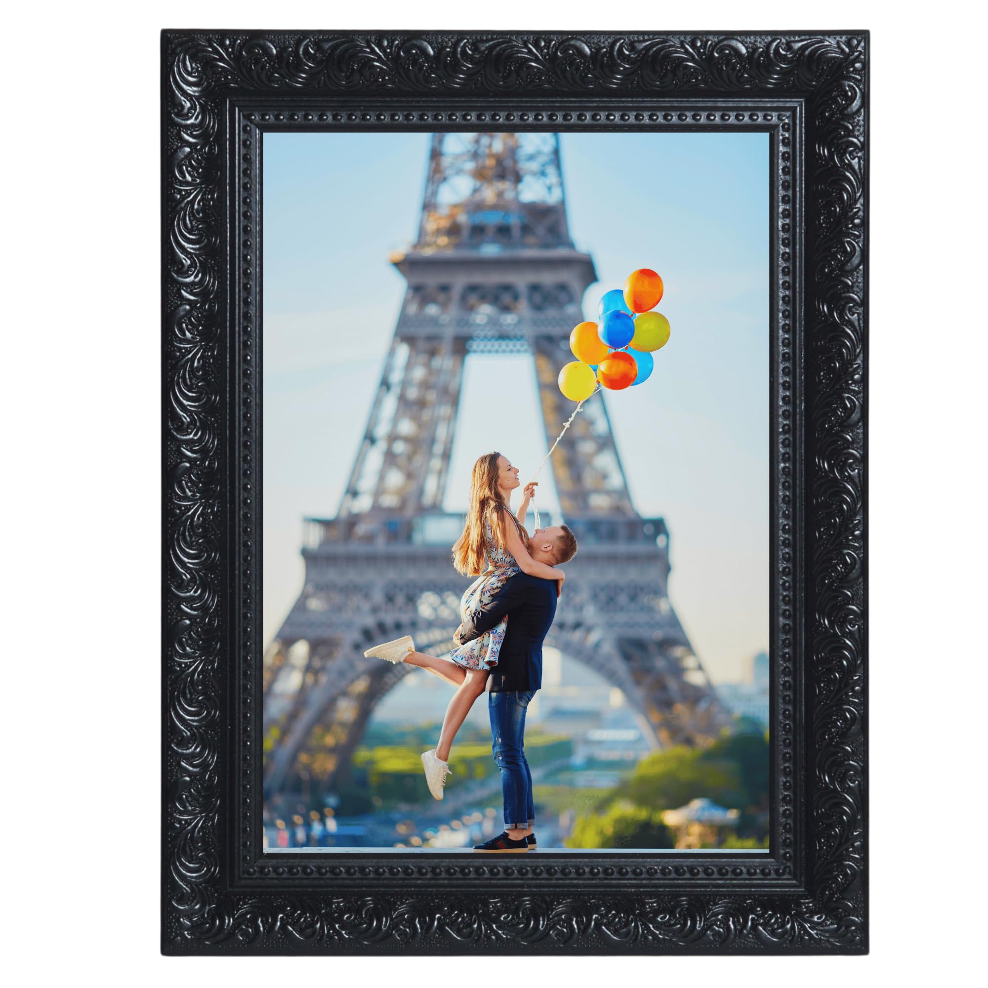 Cadre Photo Victor Goya 15x21cm - Style Vintage Or Noir - Verre Acrylique Incassable - Format A5