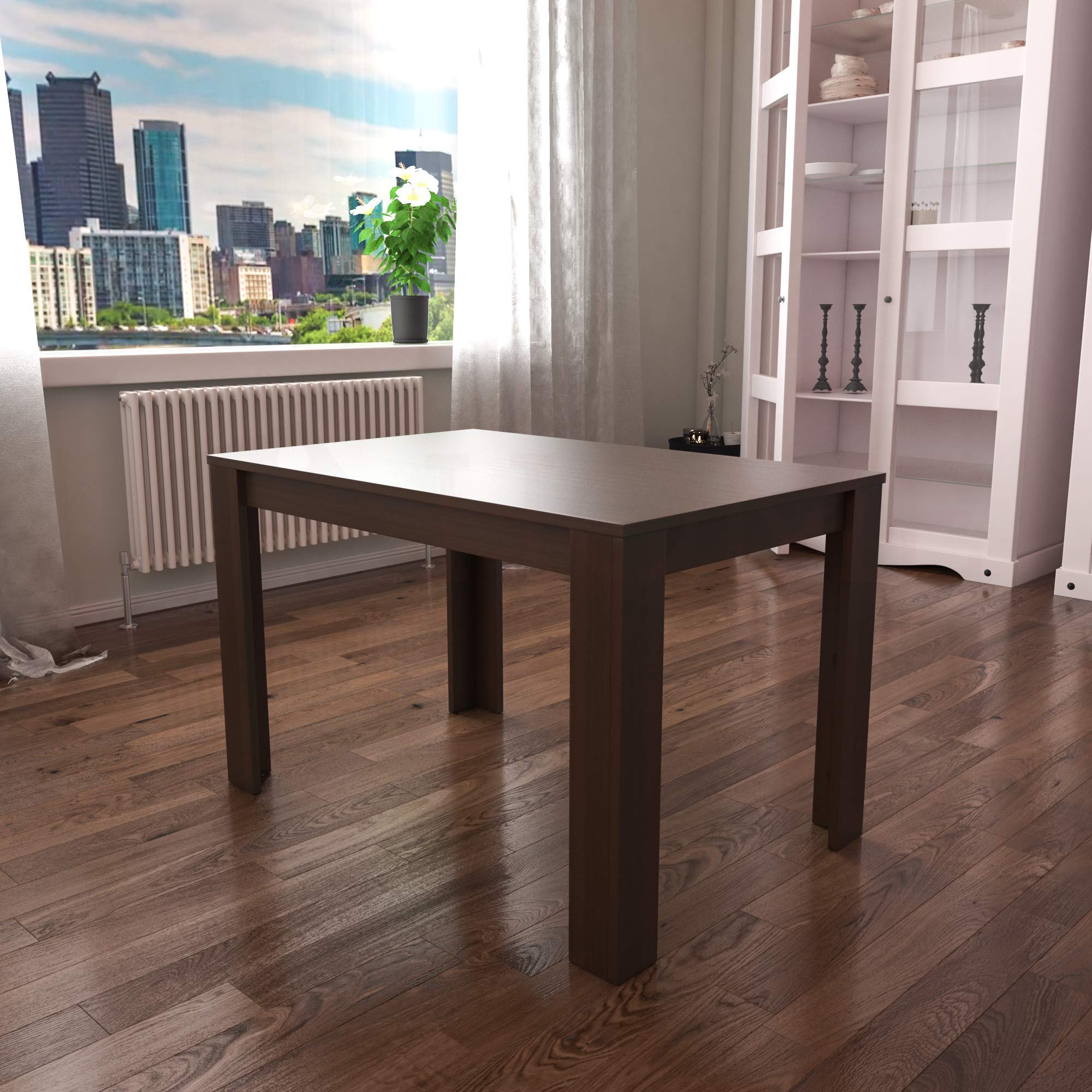 Vida Designs Medina Tavolo da Pranzo a 4 Posti, in Legno MDF, Rettangolare, Moderno, per Cucina e Sala da Pranzo, Colore: Noce