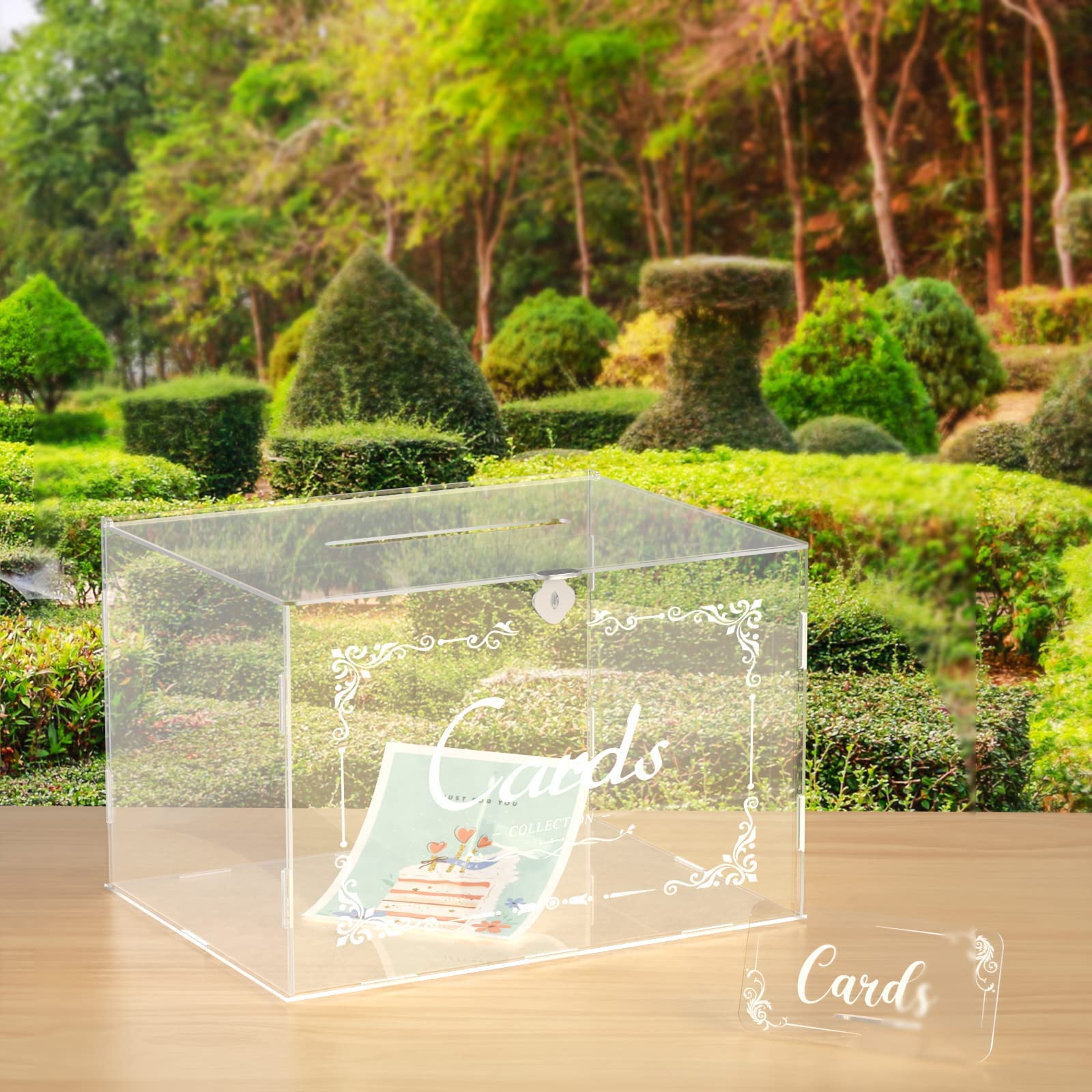 Caja de Tarjetas de Boda de Acrílico Transparente - Caja de Correo, Regalo de Dinero y Almacenamiento para Aniversario, Votación