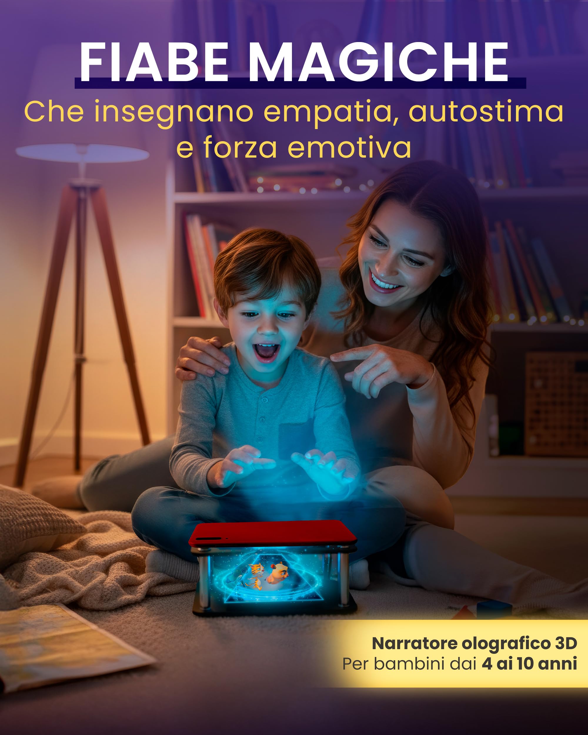Heromask Tales PRO Giant Version – Un narratore 3D all'Interno di Una Piramide [4–10 Anni] | Un Regalo educativo Che insegna valori - Compatibile con Qualsiasi Tablet!