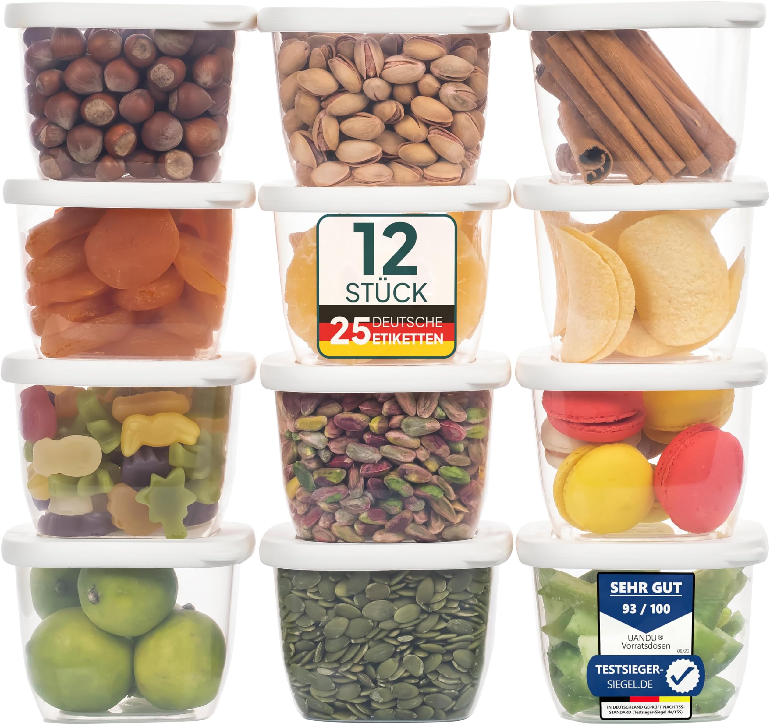 Vorratsdosen Set Mit Deckel - 4x 1500ml Luftdichte Aufbewahrungsboxen Für Küche & Lebensmittel