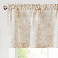 Vista 31 de Lazzzy - Cenefa para cocina de lino con estampado floral estilo casa de campo para sala de estar, baño, dormitorio, cenefa rústica, tratamientos