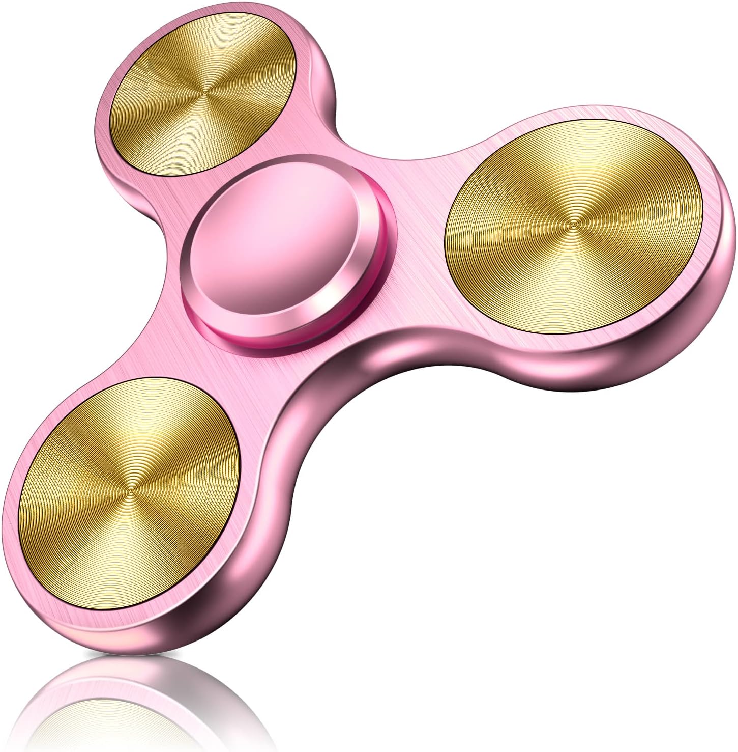 (A-RoseGold-Solid) - ATESSON Fidget Spinner Toy 4-10 Min Spins Ultra Durable Stainless Steel Bearing High Speed Precision Metal Material Hand Spinner EDC ADHD Focus Anxiety Stress Relief Boredom Ki...