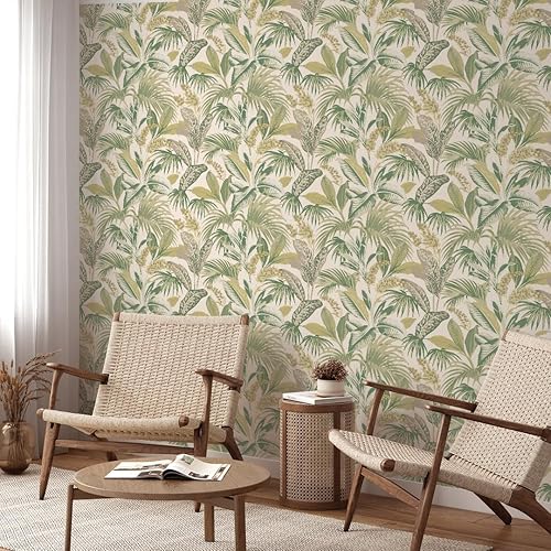 Miniatura 5 de Tempaper Papel tapiz extraíble de palmera habana verde tropical, 20.5 x 16.5 pies, fabricado en los Estados Unidos