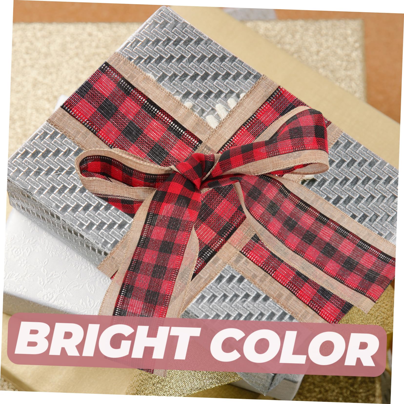 NUOBESTY 3 Sätze Weihnachtsband Ribbon Bandfeile Weihnachtliche Tischdekoration Weihnachtsdekorationen Im Freien Gurtband Für Geschenkverpackungen Bandschmuck Selber Machen Rot 2 Stück * 3