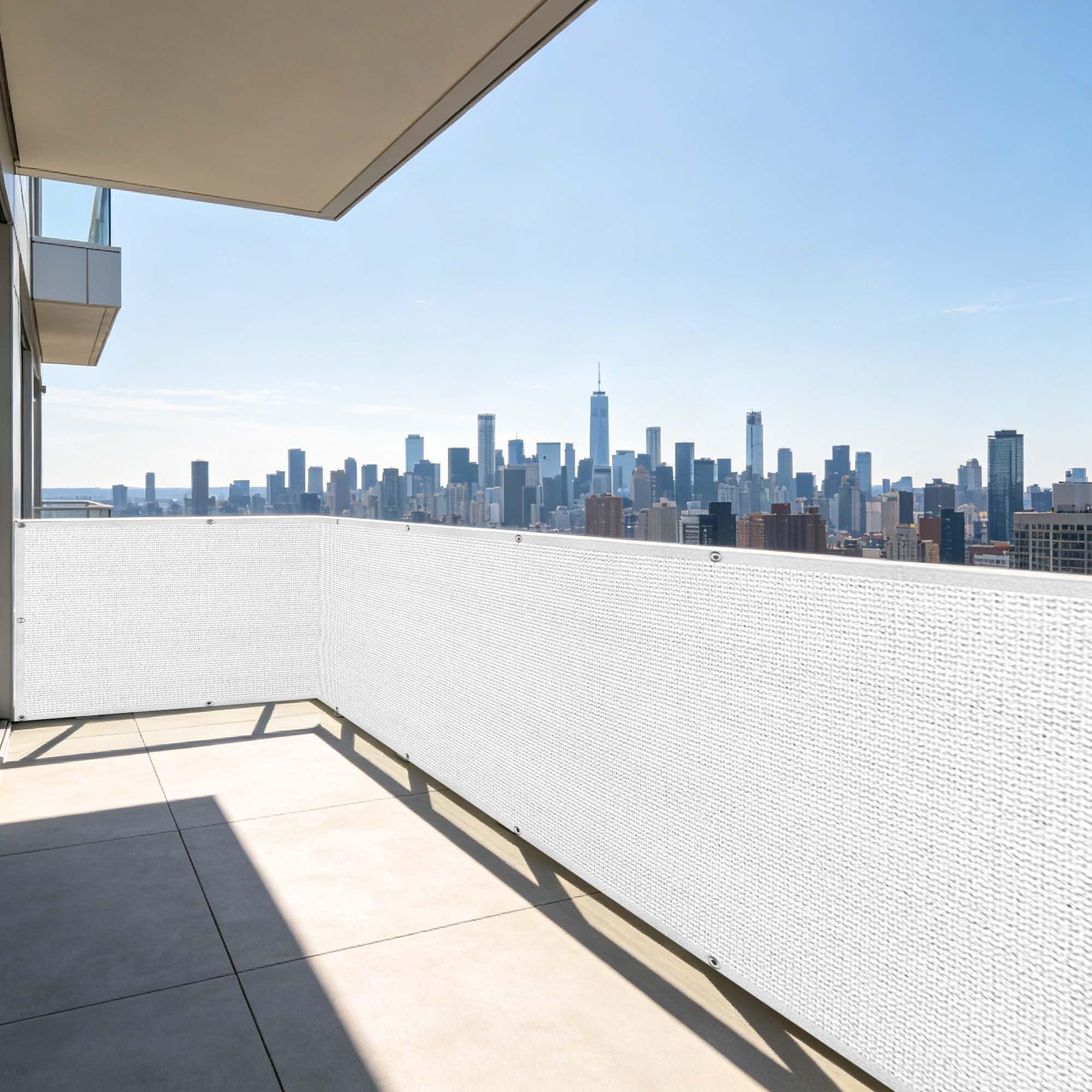Filet d'ombrage respirant blanc 2.6 x 3.1 m pour terrasse serre et jardin extérieur