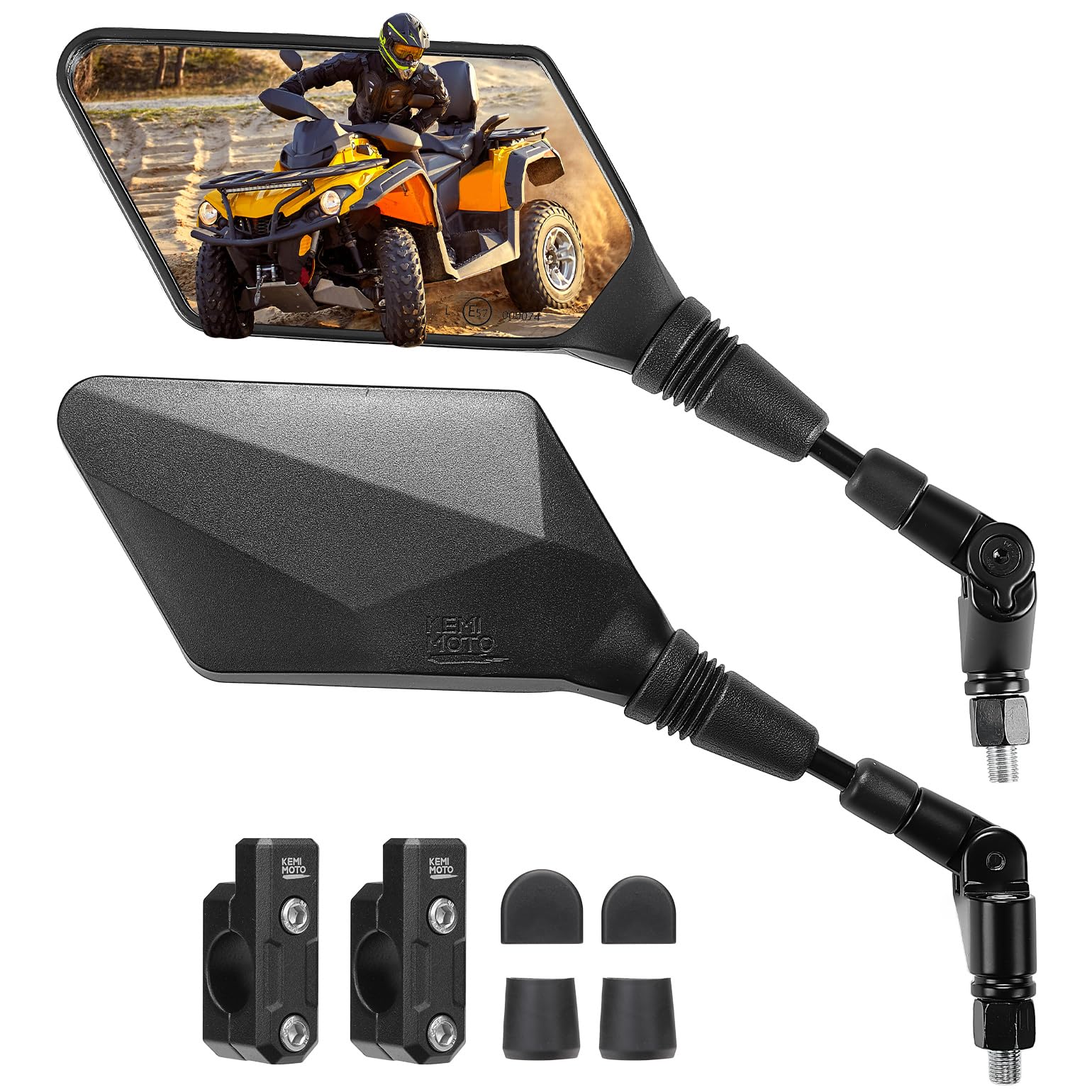 Photo 1 of ***MISSING HARDWARE***
KEMIMOTO ATV Mirrors, 8MM 10MM Foldable Motorcycle Mirrors with 7/8" Handlebar Mounts, Clear Vision, Fit ATV Motorcycle Scooter Bike, Compatible with Polaris Sportsman, Outlander, Raptor