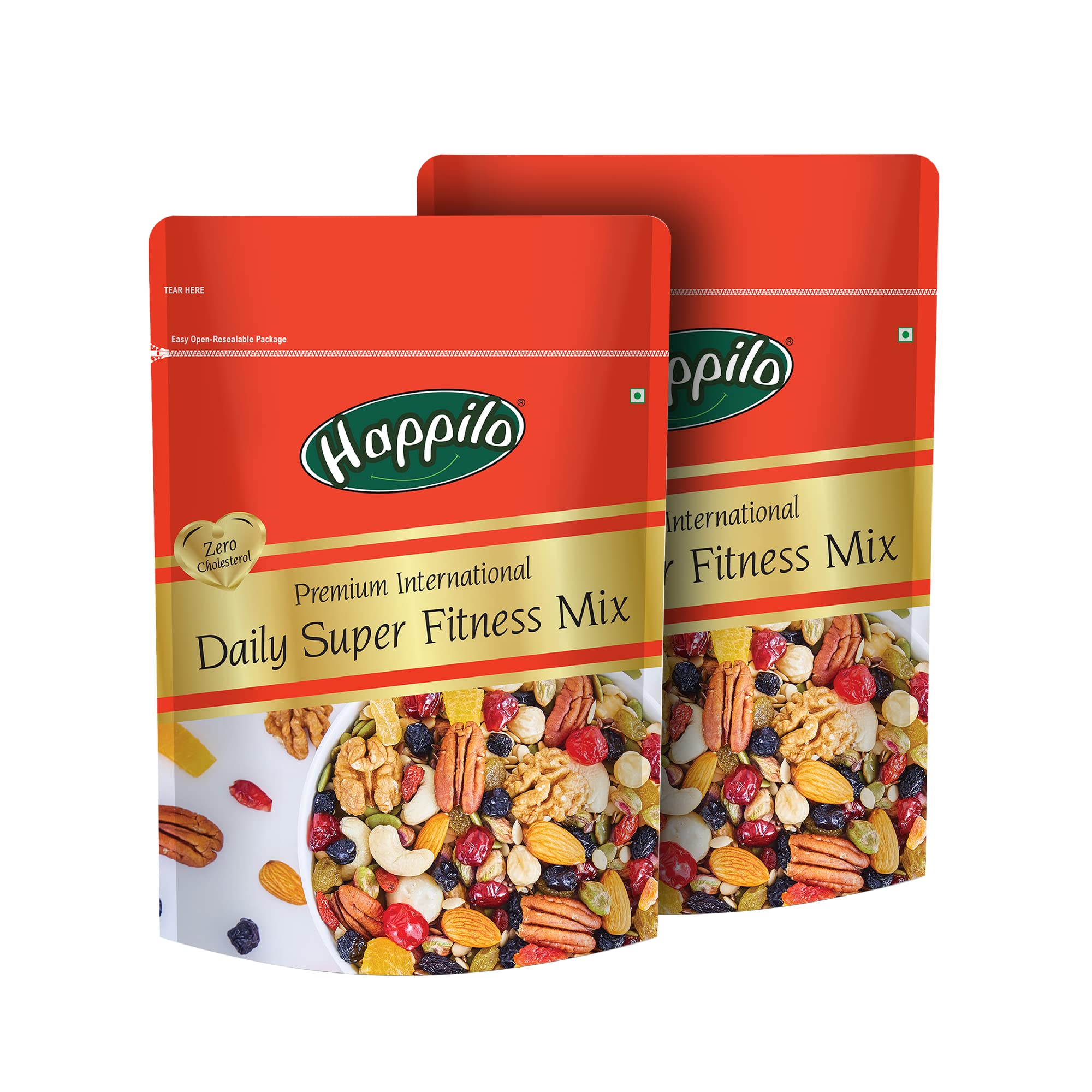 Happilo Premium International Daily Super Fitness Mix 160g (Pack of 2), Trail Mix of 20+ Varieties Dry Fruits Nuts, Seeds & Berries, Roasted Crunchy and Nutritious Healthy Snack (B099SZ3F5Q) Amazon Price History, Amazon Price Tracker