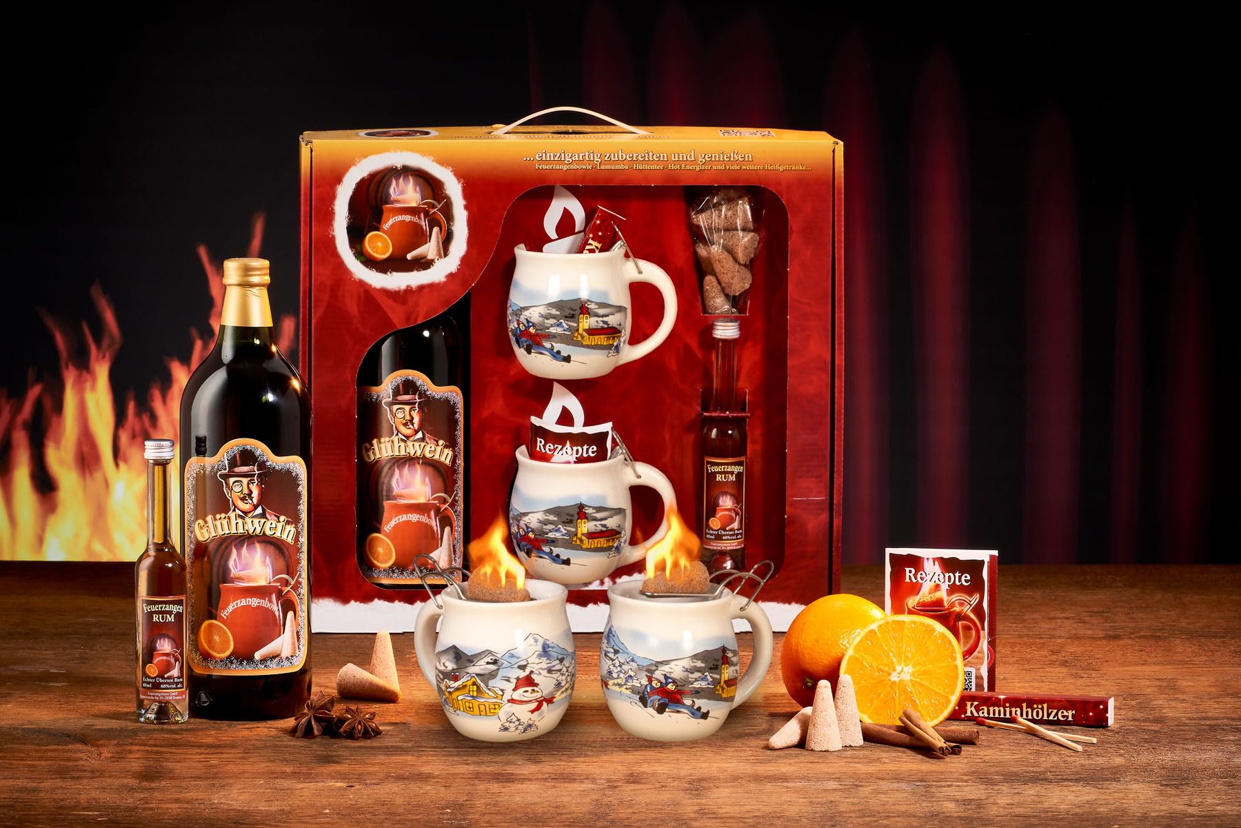 Set de regalo clásico blanco/invierno – para pinzas de fuego
