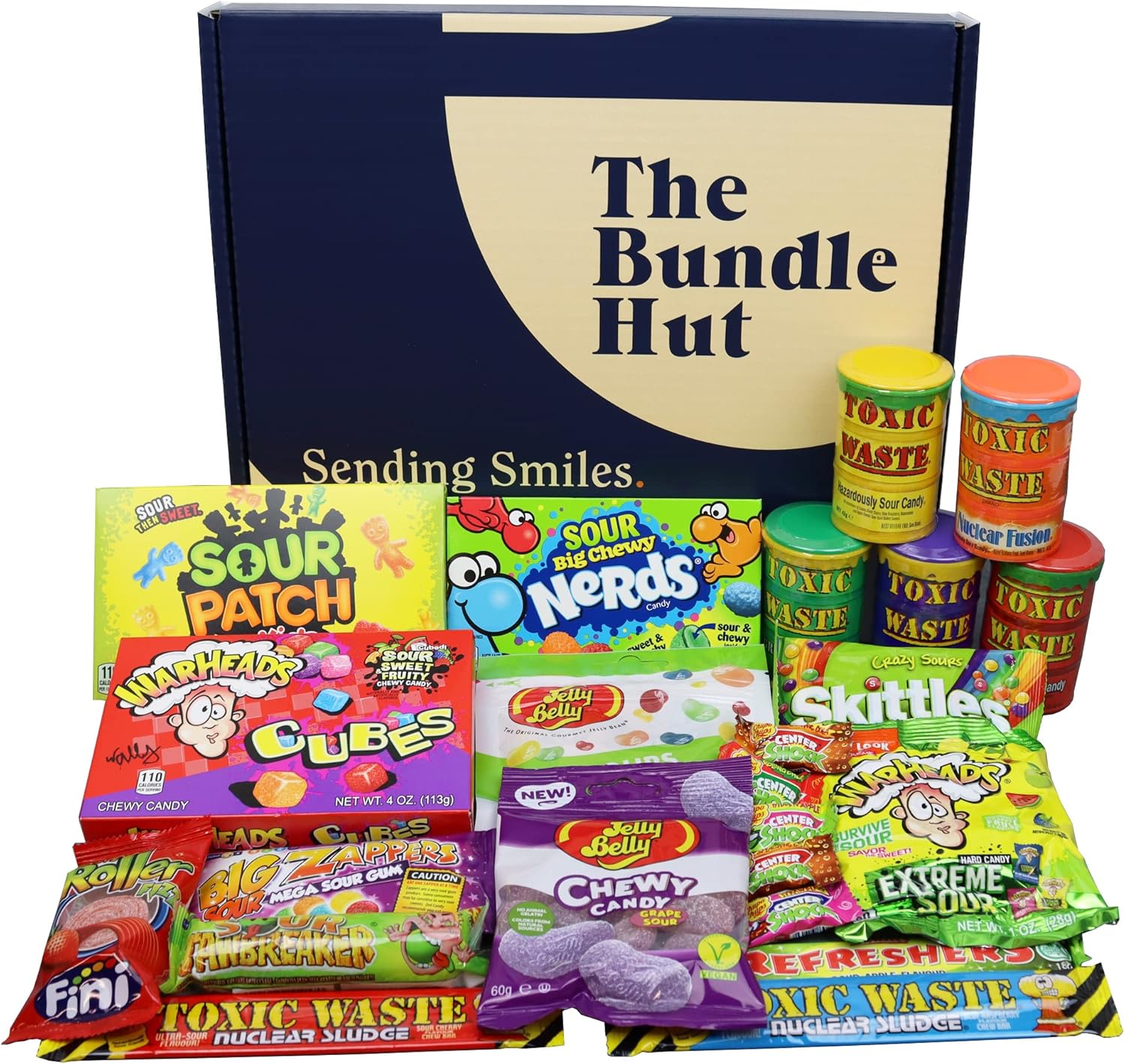Sour Sweets Gift Box with American Candy Hamper from The Bundle Hut Includes Toxic Waste