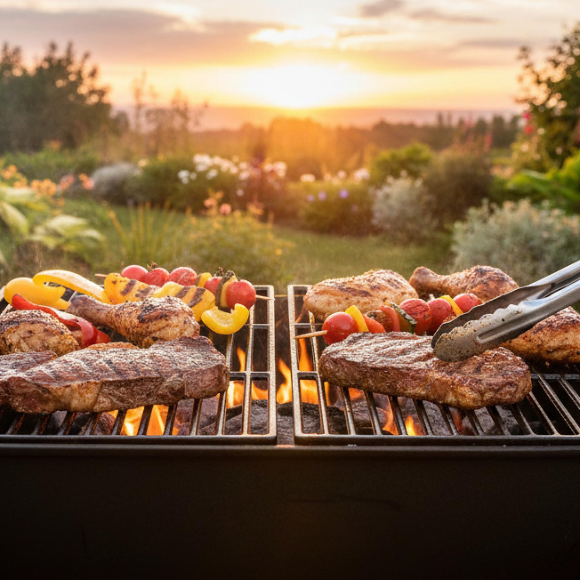 BBQ-Toro Griglia in ghisa (2 pezzi) | smaltata | 27,5 x 41,5 cm ciascuna | Griglia in ghisa per barbecue a gas, barbecue a carbonella | Adatta per Tepro Toronto, Aktiva Angular, El Fuego Montreal