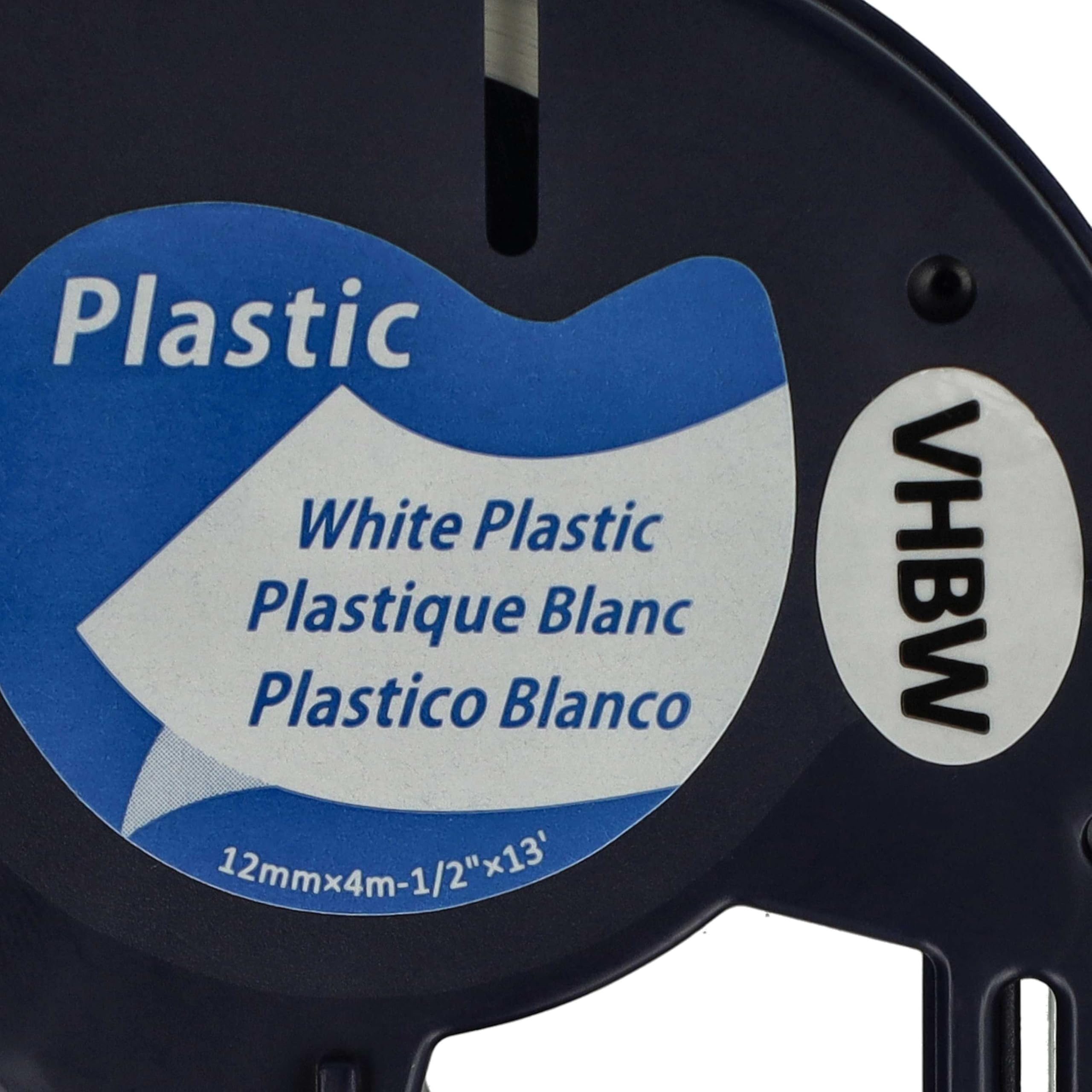 vhbw 5x Schriftband-Kassette Plastik kompatibel mit Dymo LetraTag LT-100H