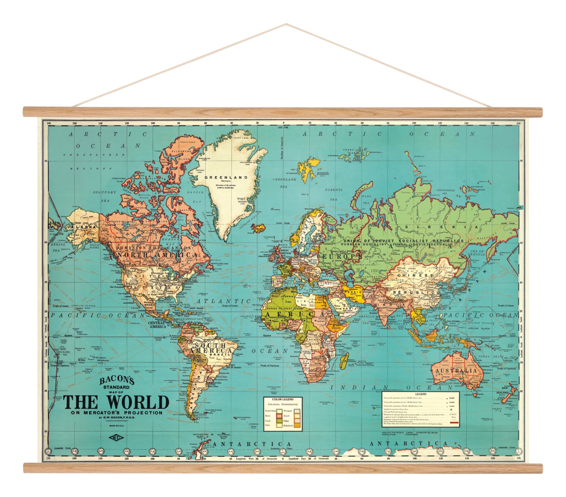 Cavallini Papers & Co. Cavallini Vintage World Map 4 Hanging Poster