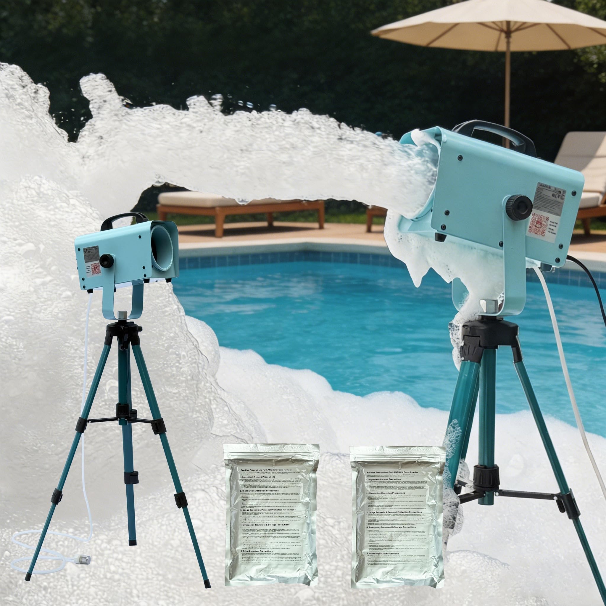 Photo 1 of LANGXUN 600W Foam Machine with Tripod, Blue