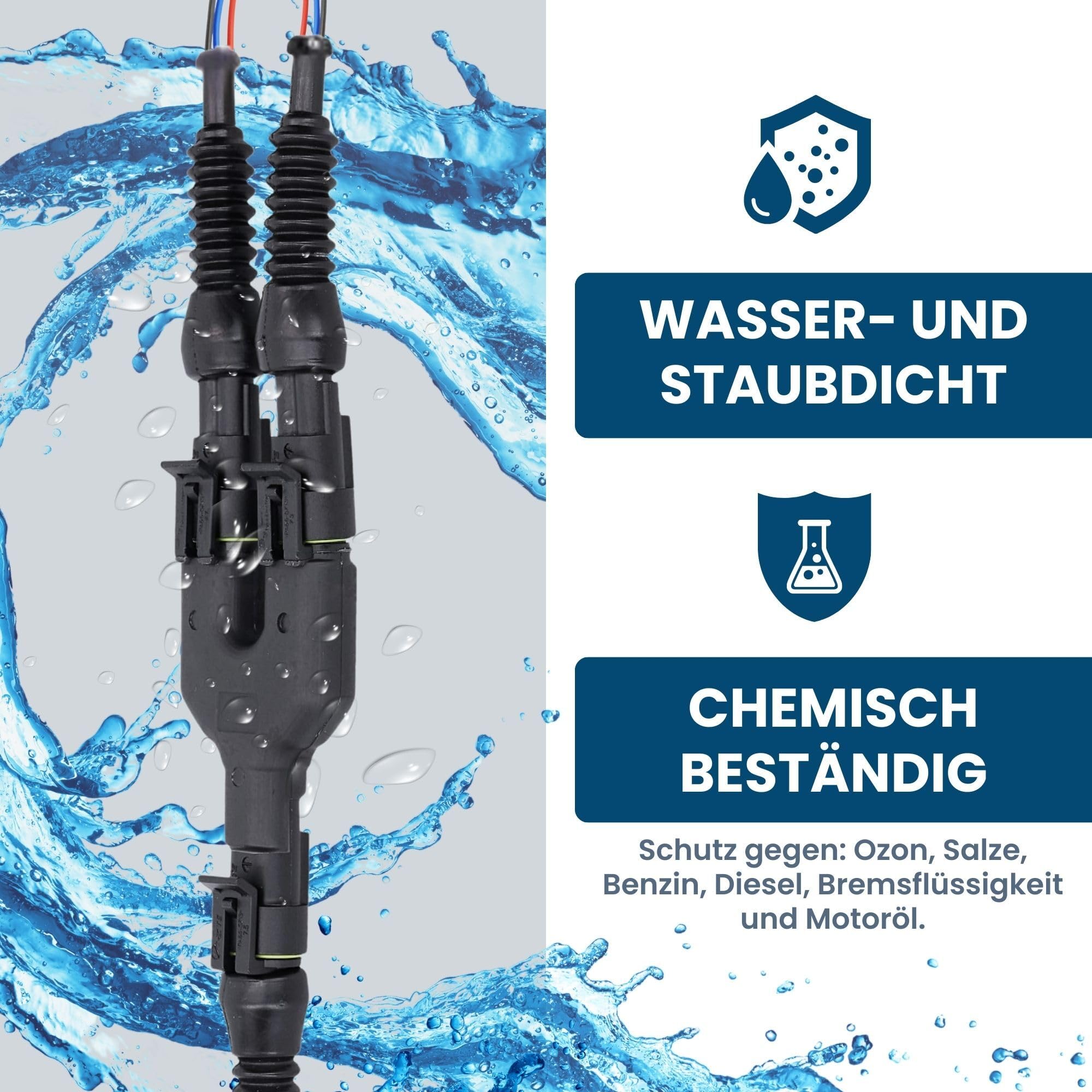 Kalitec Superseal Rozdzielacz Y 3-Pin, 1,5 mm, Wtyczka Samochodowa IP69K | Wodoszczelne Złącze 3-Drożne do Aut i Łodzi, 24V DC, 13A, Odporne na Olej i Paliwo, Bezpieczna Blokada Zatrzaskowa