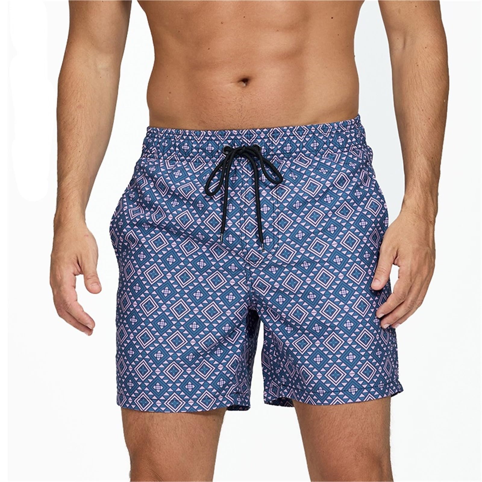 Pantaloncini Estivi da Uomo Classici in Poliestere ad Asciugatura Rapida con Fodera in Rete Traspirante per Nuotare, Fare Surf(Comouflage,M)