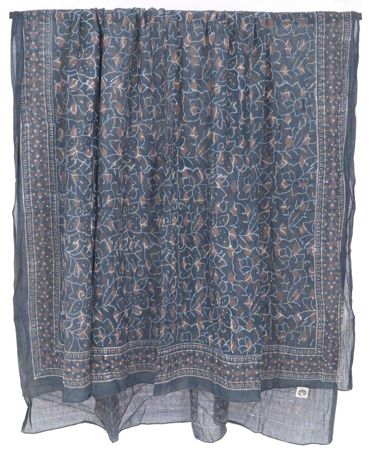 GURU SHOP Leichter Pareo Schal, Sarong, Handbedrucktes Baumwolltuch, Herren/Damen