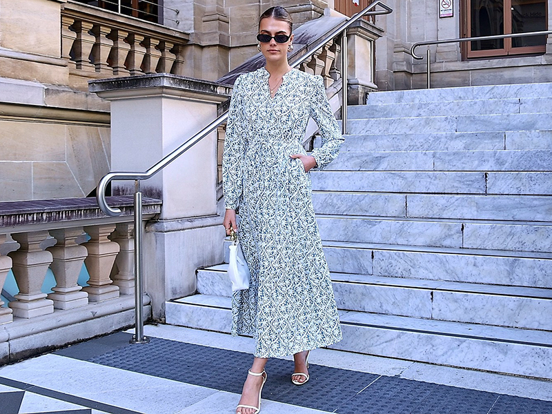 floral long sleeve dresses for women Francis Floral Long Sleeve Maxi Dress  Elegant Belted Spring Statement  Dress