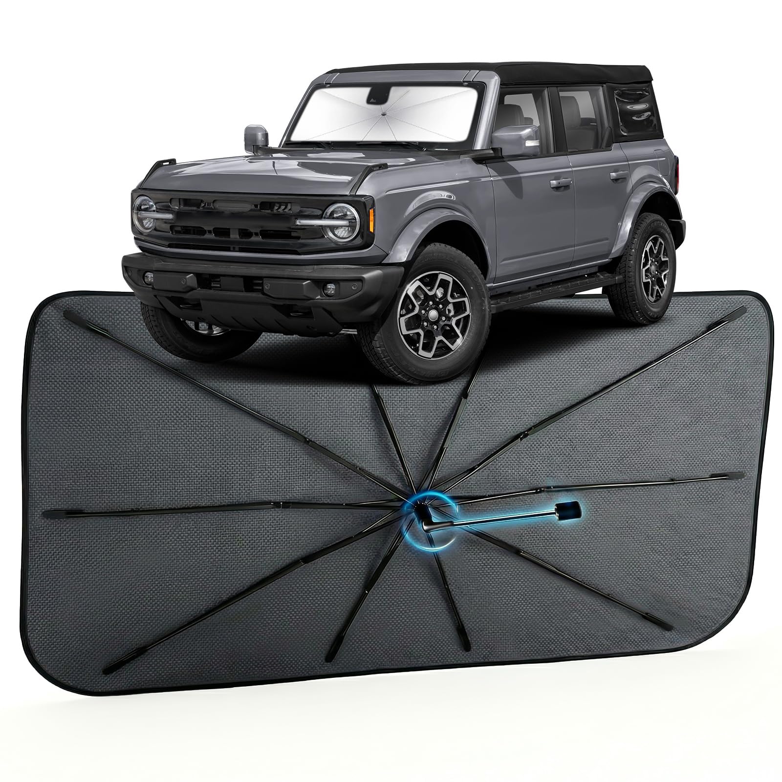 Car Windshield Sun Shade (Not for Ford Bronco 4-Door 2021–2026, 1:1 Fit