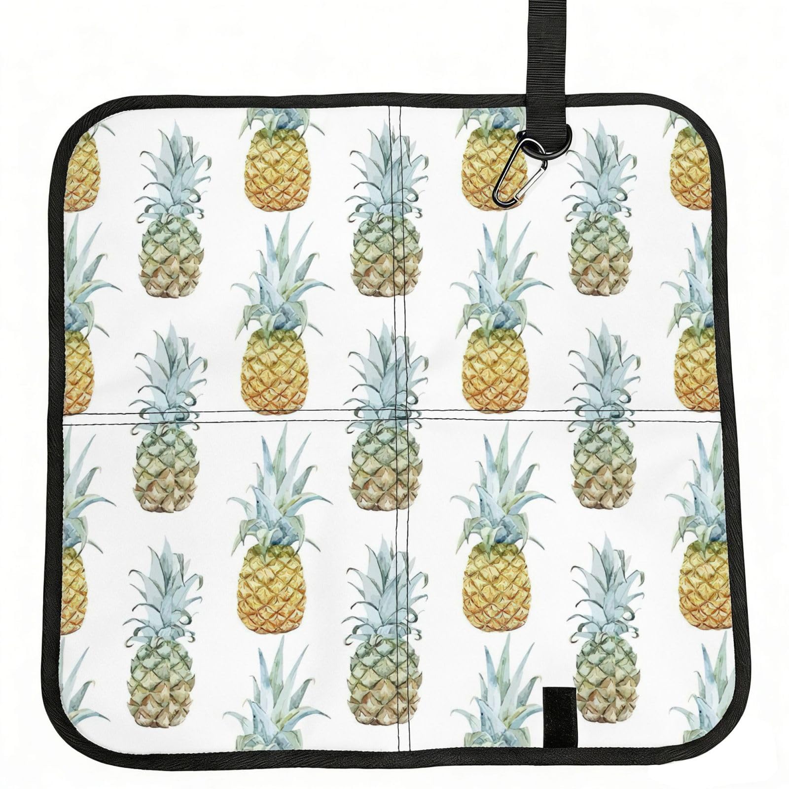 SDEGTHO Fashion Pineapples Print Padded Seat Pad Folding Cushion Waterproof Bench Mat Portable Outdoor Rest Mat 15.8"