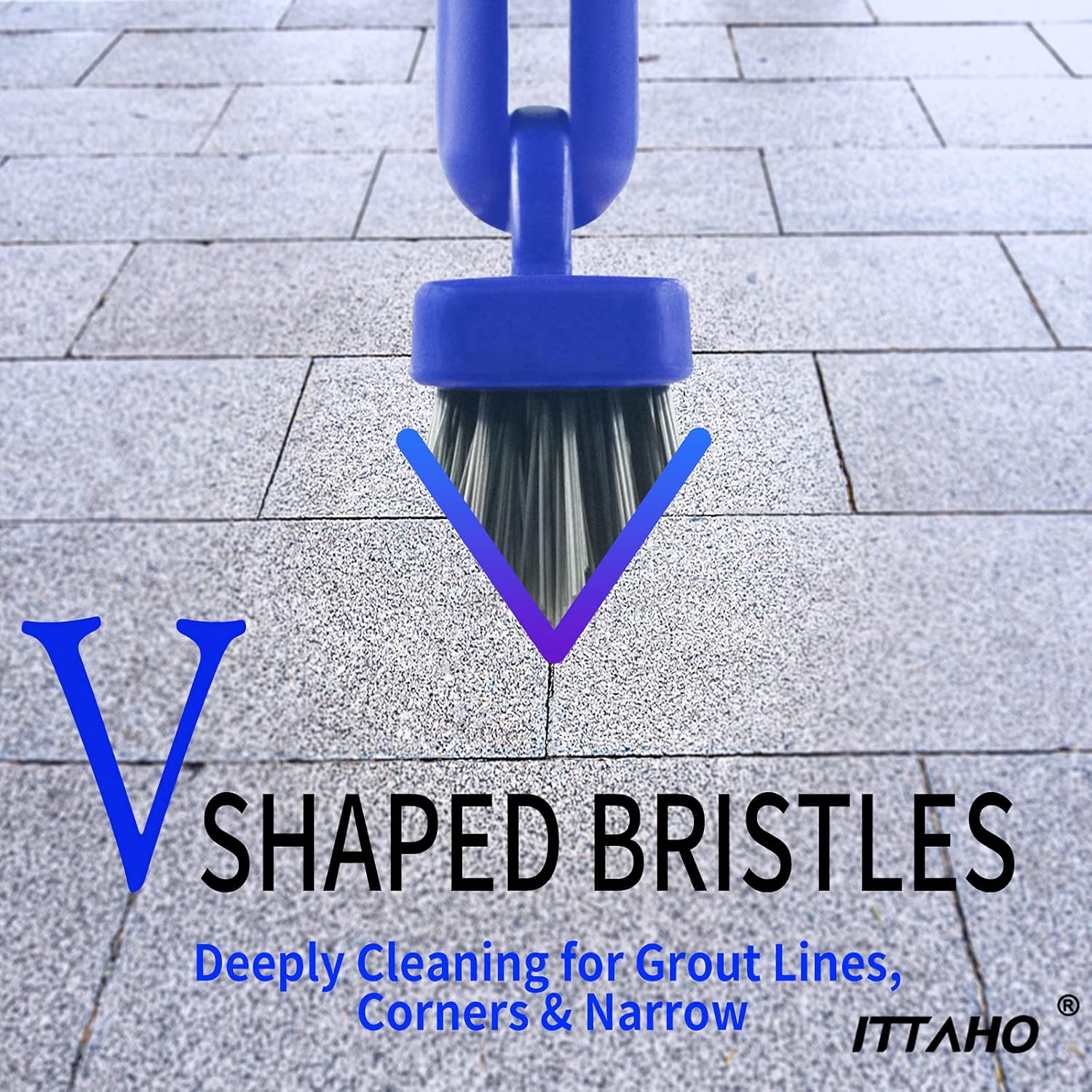 Swivel Cleaning Grout Line Scrubber, Scrub Brush with Long