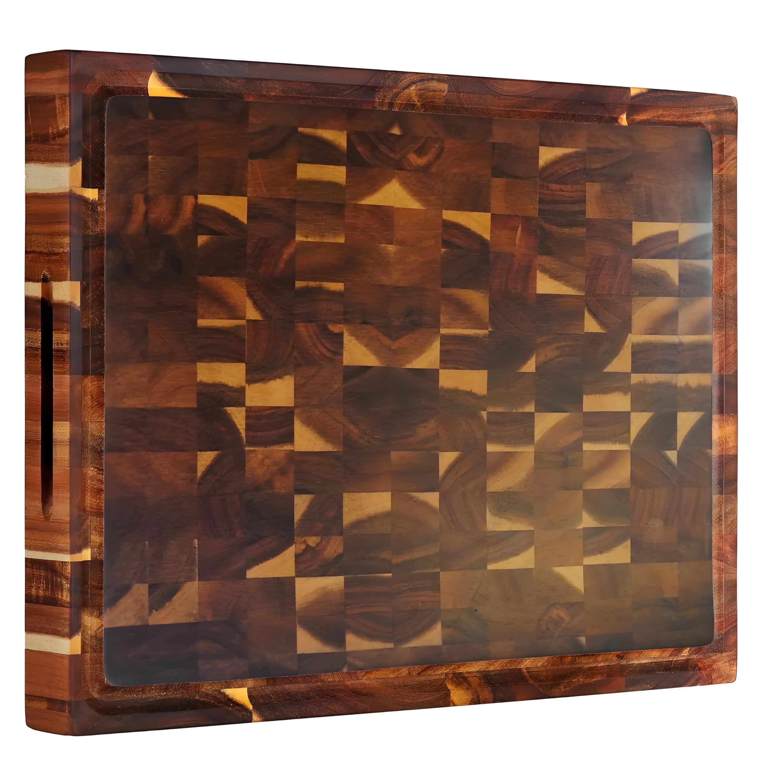 Bierofaro Large Solid Wood Chopping Board, 42 x 33 x 2.5 cm, Butcher Block
